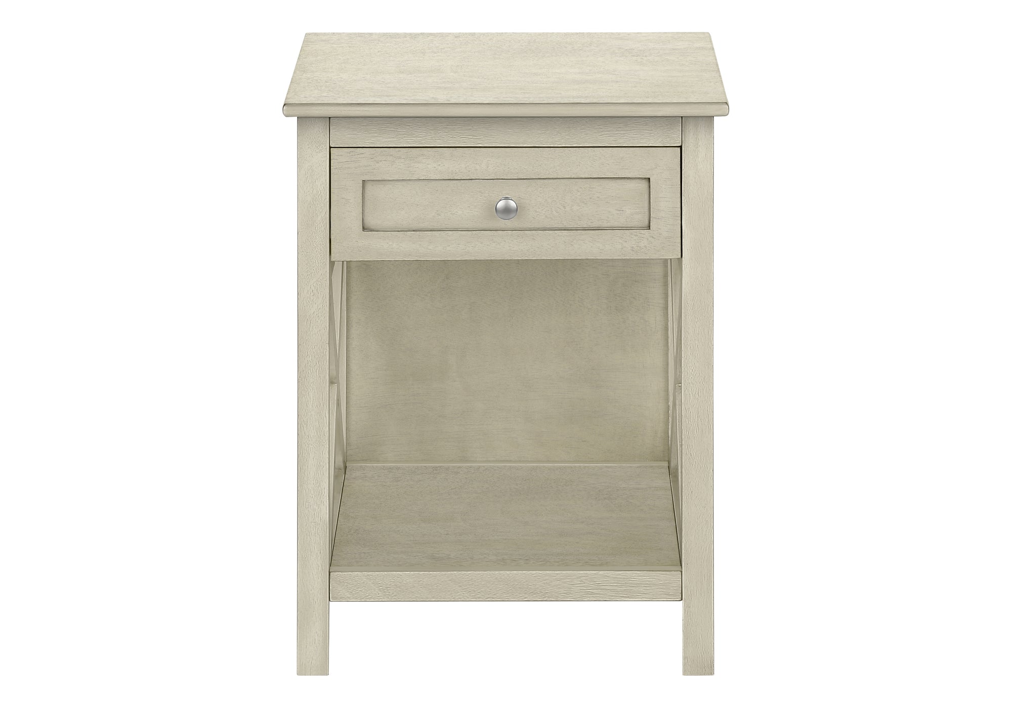 TABLE D'APPOINT - 25"H / TABLE D'APPOINT EN PLACAGE BLANC ANTIQUE #I 3984