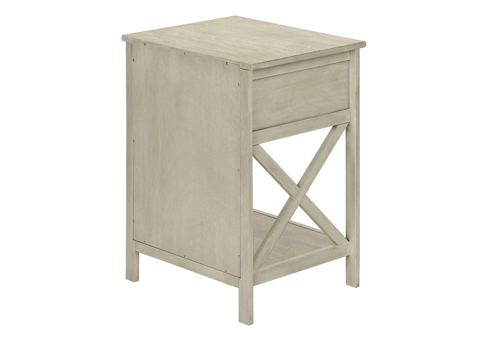 TABLE D'APPOINT - 25"H / TABLE D'APPOINT EN PLACAGE BLANC ANTIQUE #I 3984