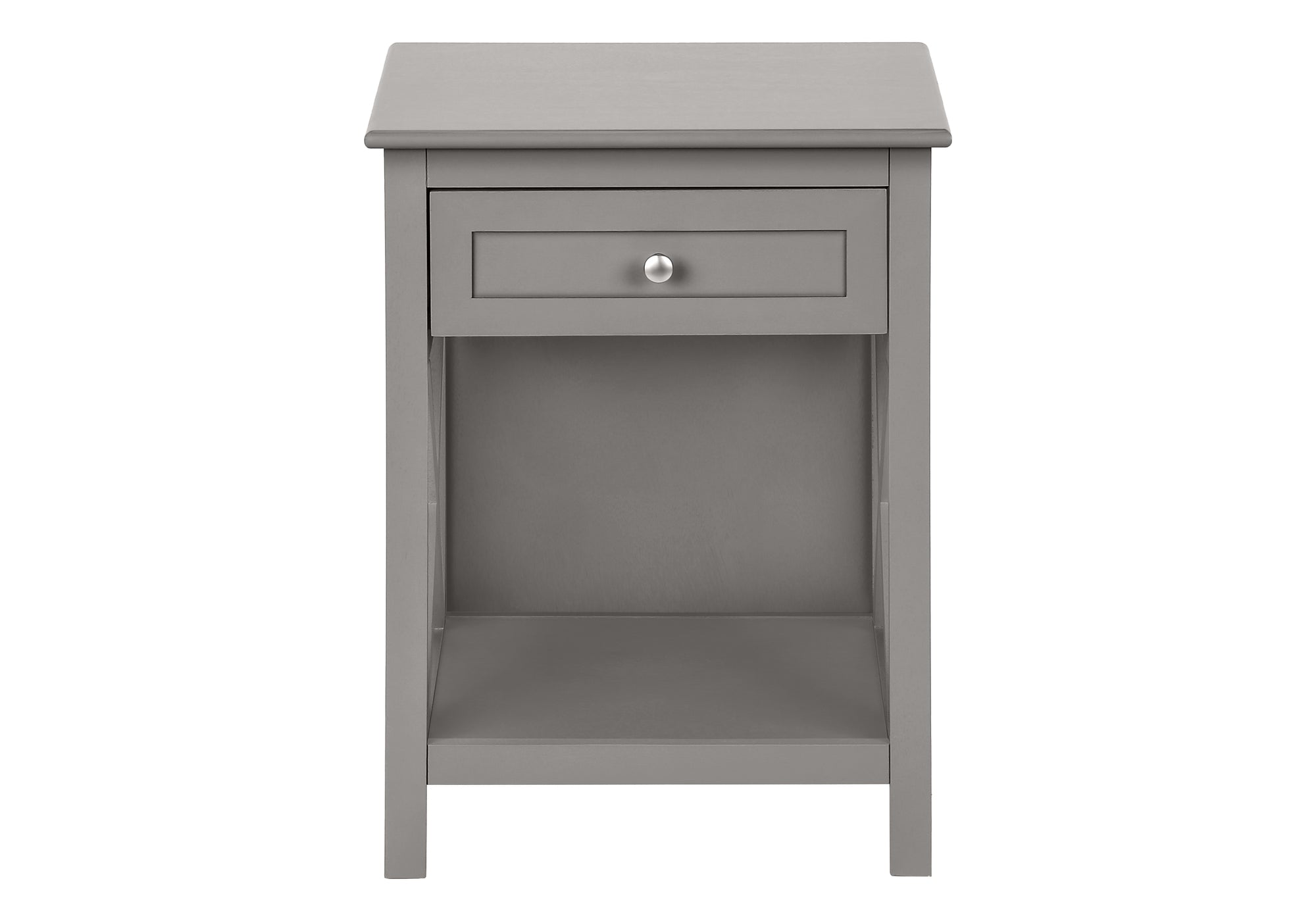 NIGHTSTAND - 25"H / ANTIQUE GREY VENEER END TABLE #I 3985