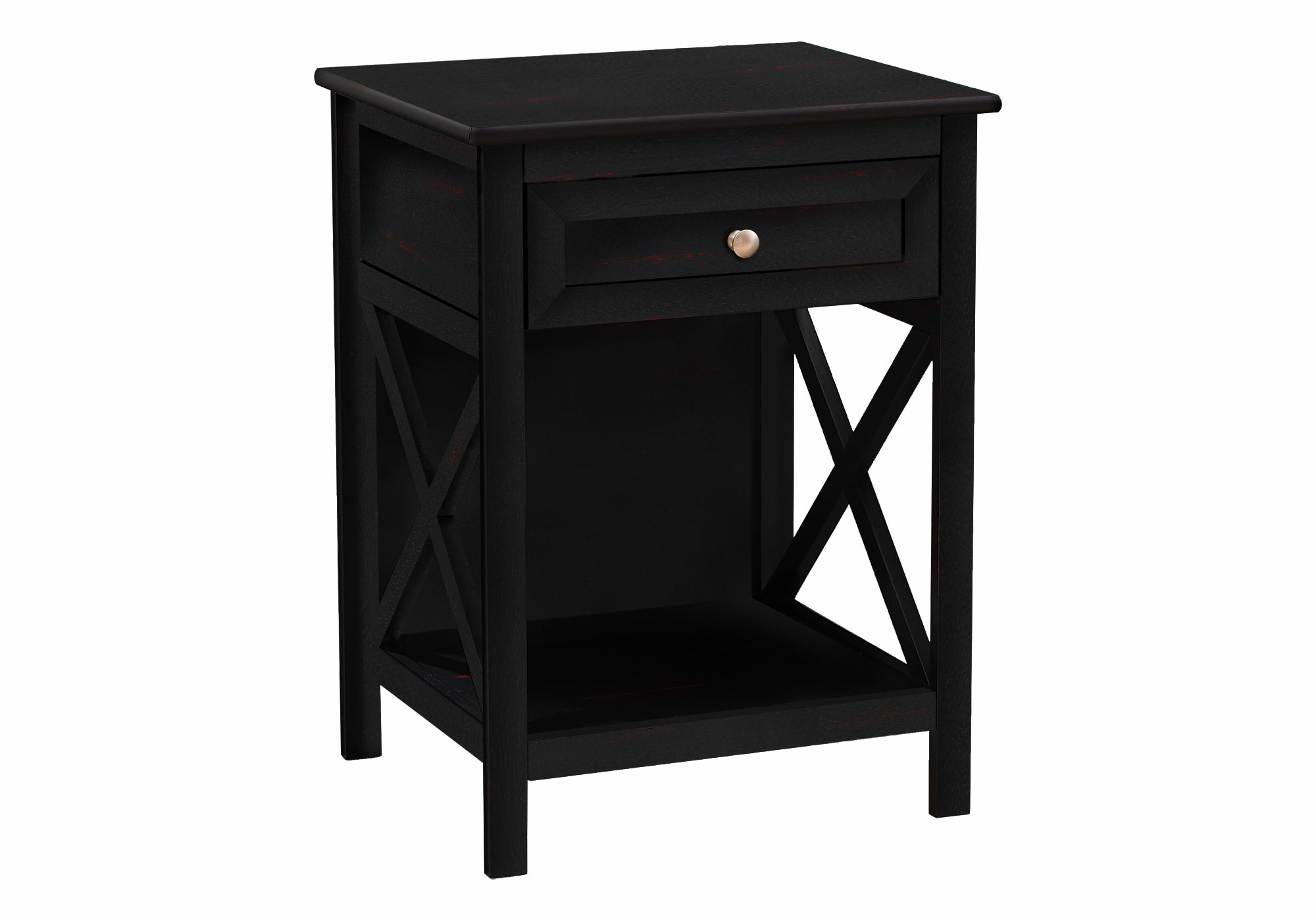 TABLE D'APPOINT - 25"H / TABLE D'APPOINT EN PLACAGE NOIR #I 3986