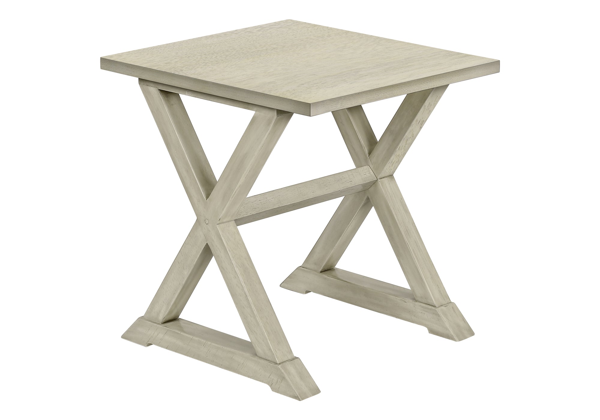 ACCENT TABLE - 24"H / ANTIQUE WHITE VENEER END TABLE #I 3989