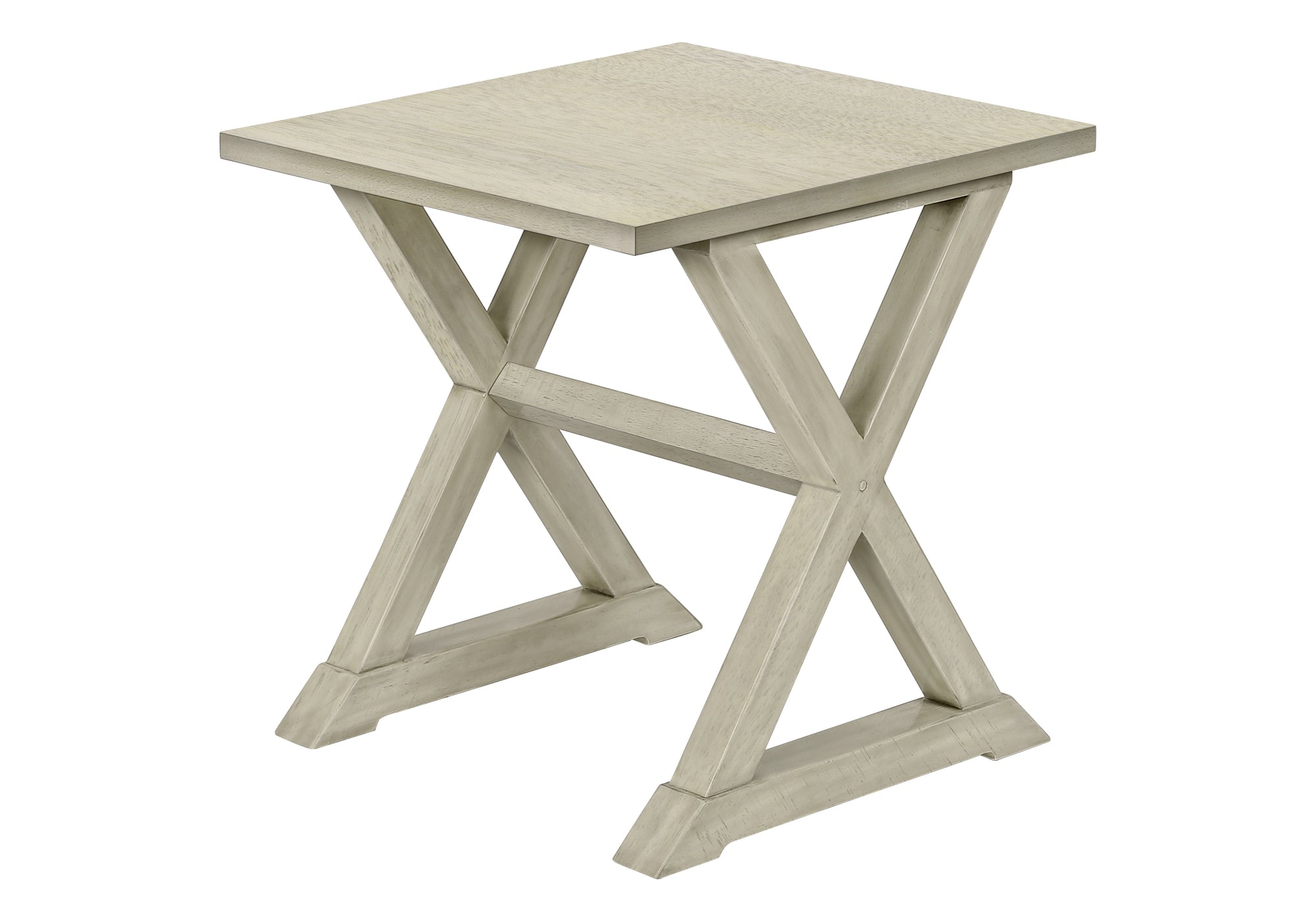 ACCENT TABLE - 24"H / ANTIQUE WHITE VENEER END TABLE #I 3989