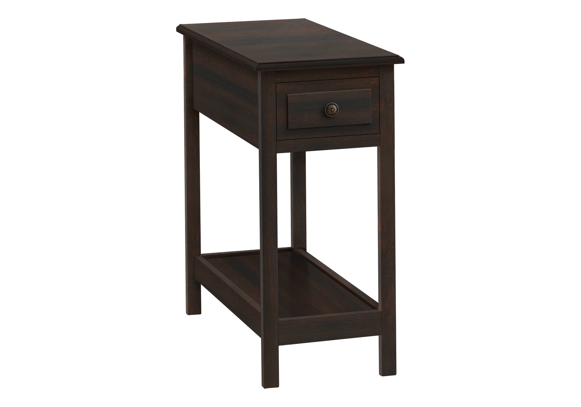 NIGHTSTAND - 25"H / DARK WALNUT VENEER END TABLE #I 3990