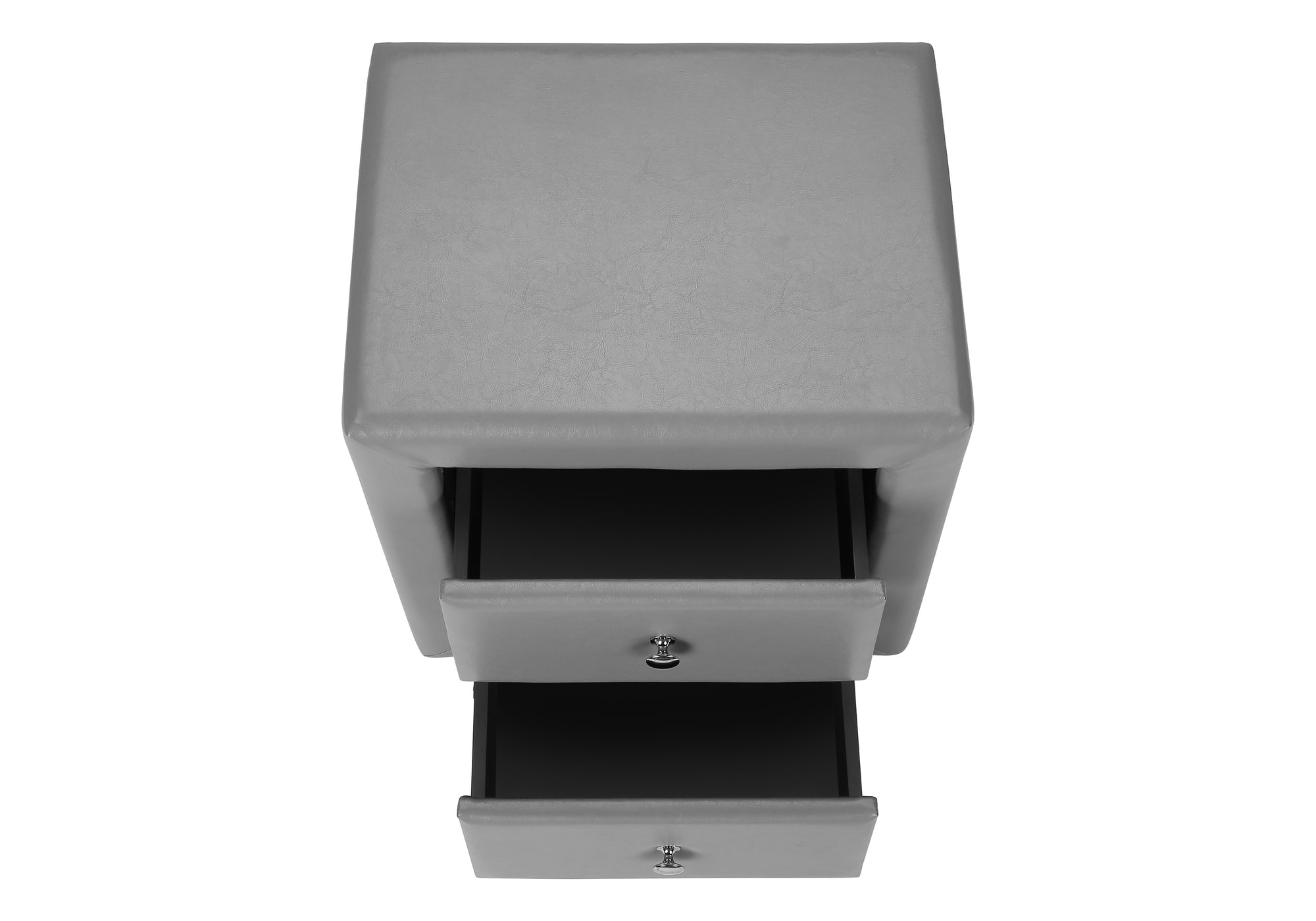 NIGHTSTAND - 21"H / GREY LEATHER-LOOK #I 5602