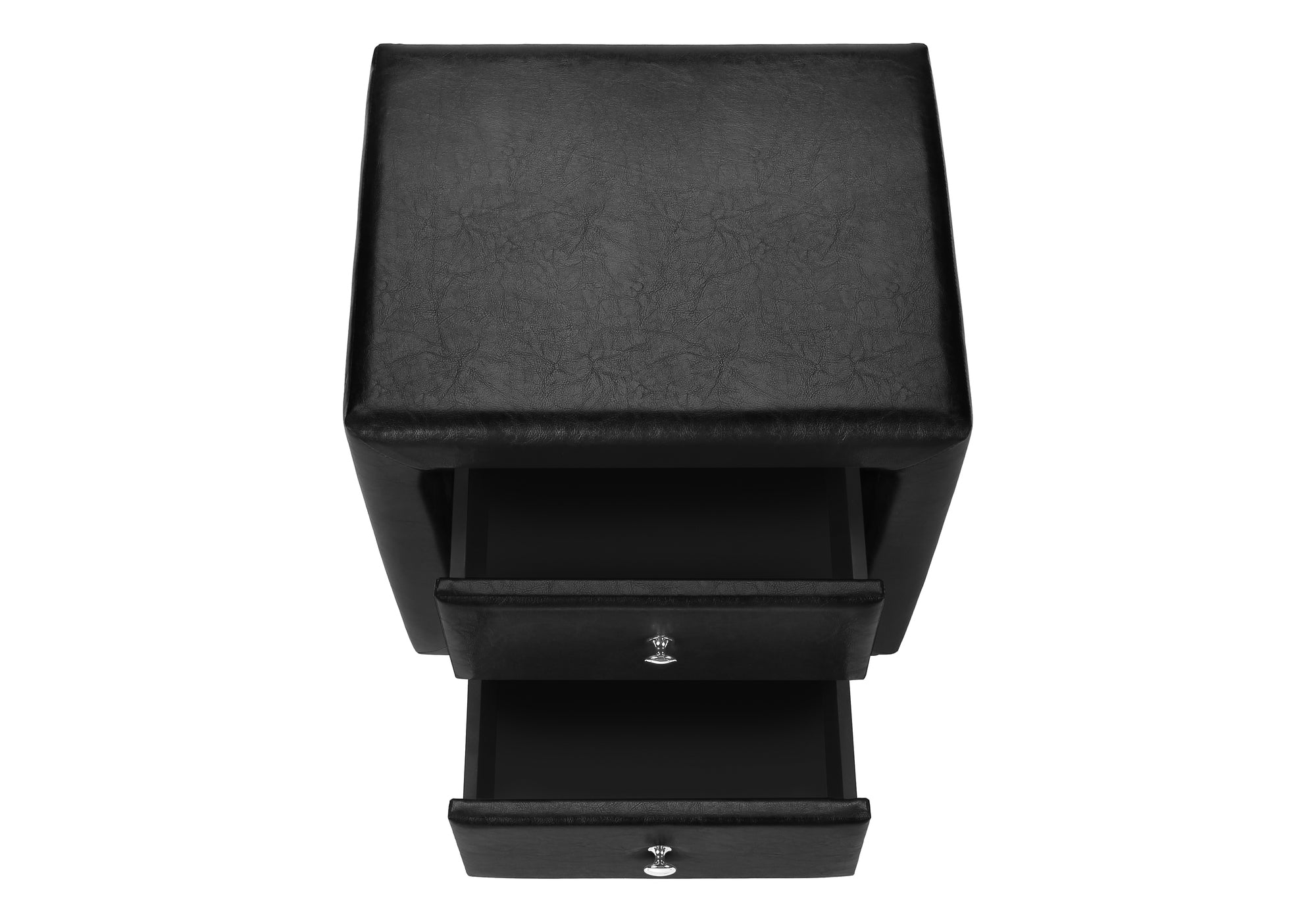 NIGHTSTAND - 21"H / BLACK LEATHER-LOOK #I 5603