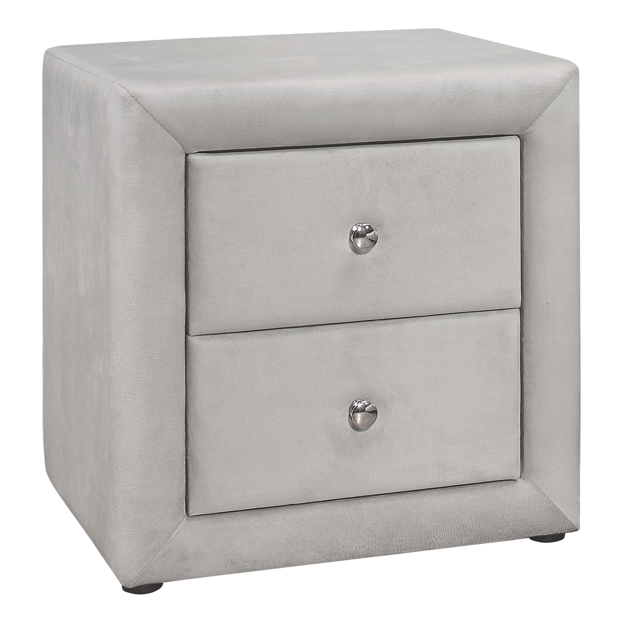 NIGHTSTAND - 21"H / LIGHT GREY VELVET #I 5606