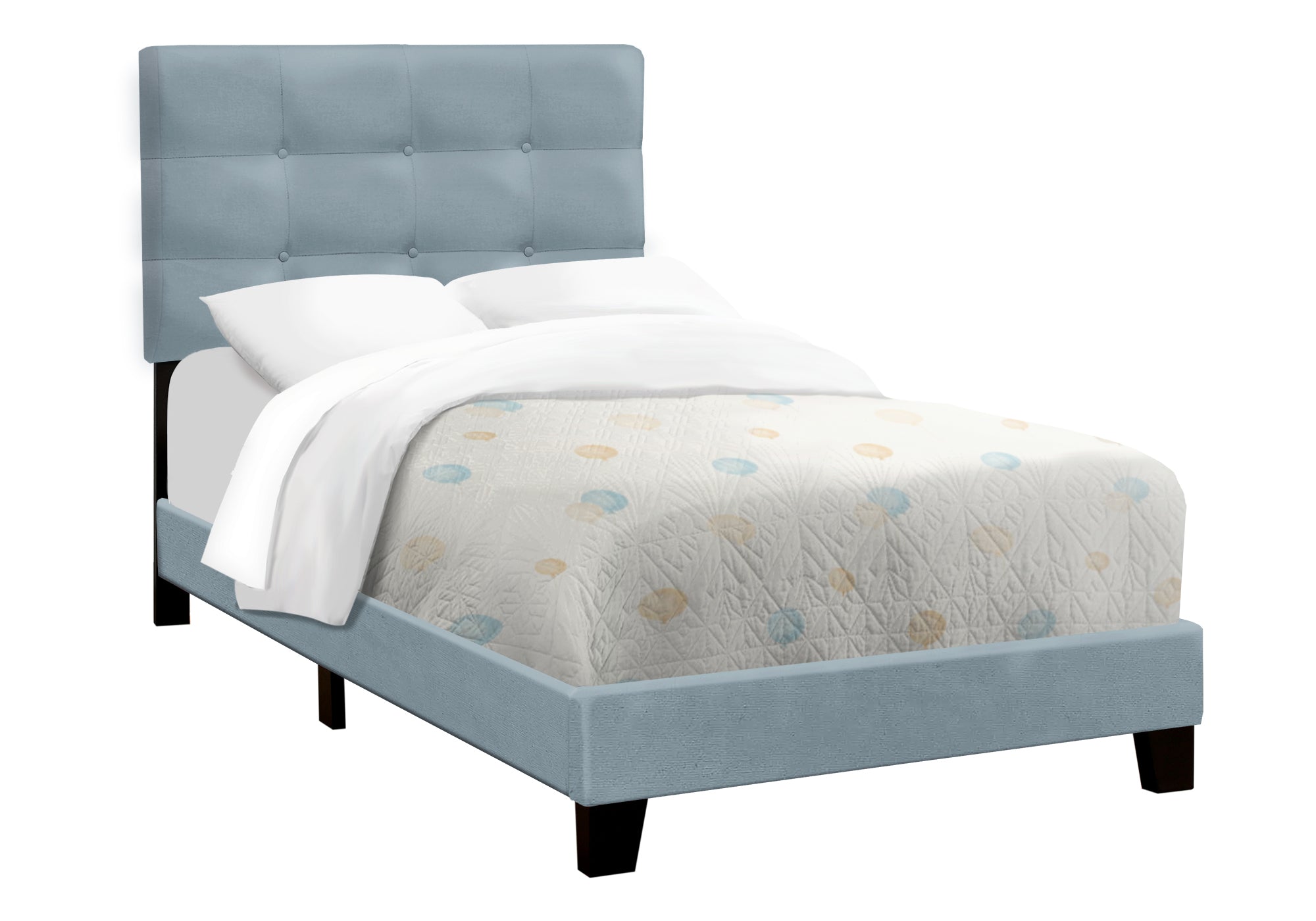 BED - TWIN SIZE / STEEL BLUE VELVET # I 5919T