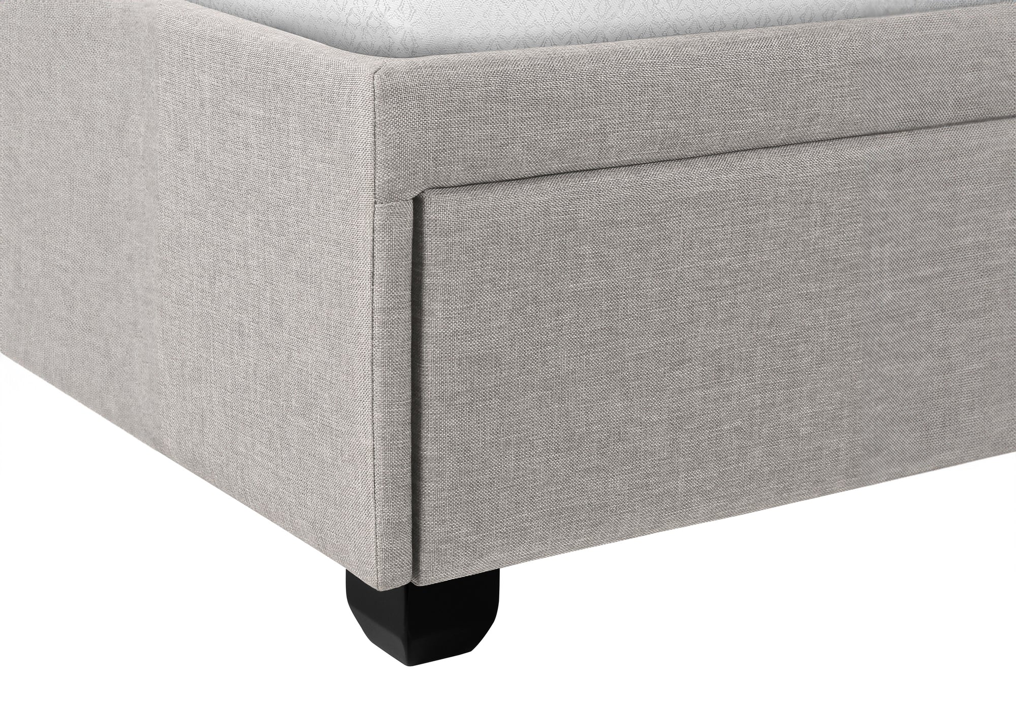 BED - QUEEN SIZE / GREY LINEN WITH 2 STORAGE DRAWERS # I 6020Q