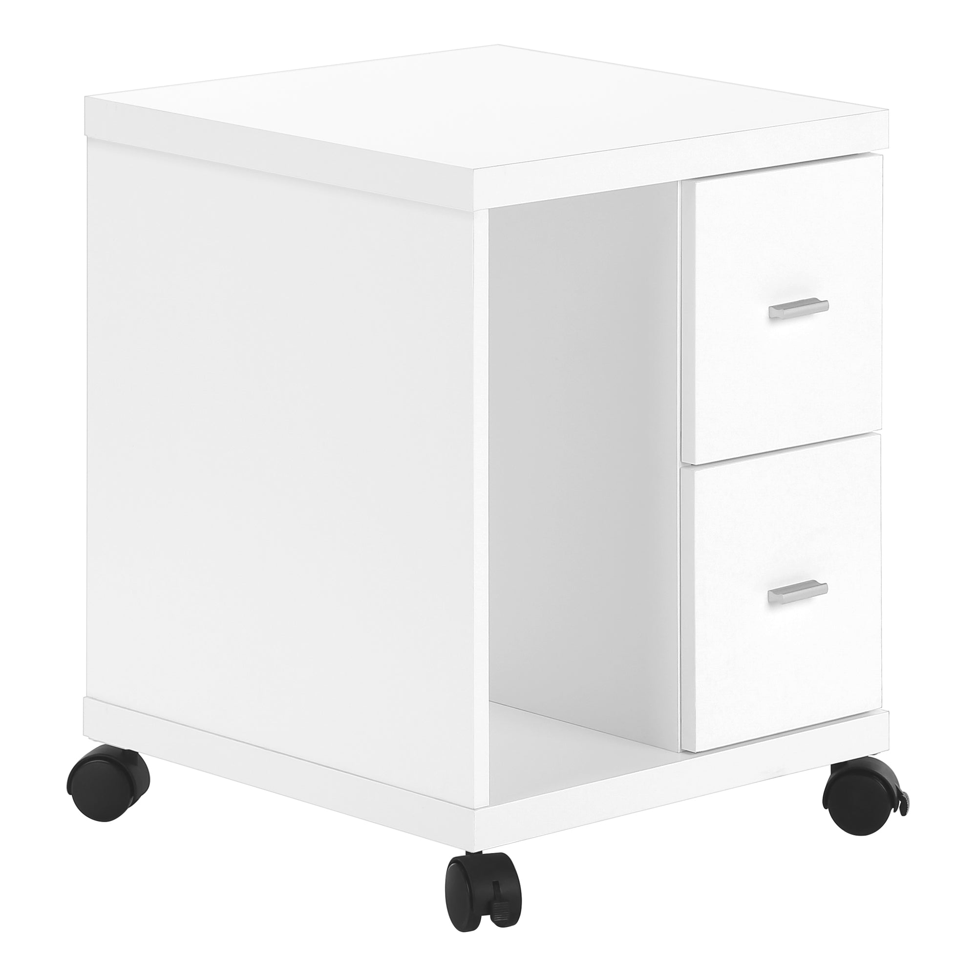 OFFICE CABINET - WHITE WITH 2 DRAWERS ON CASTORS # I 7055