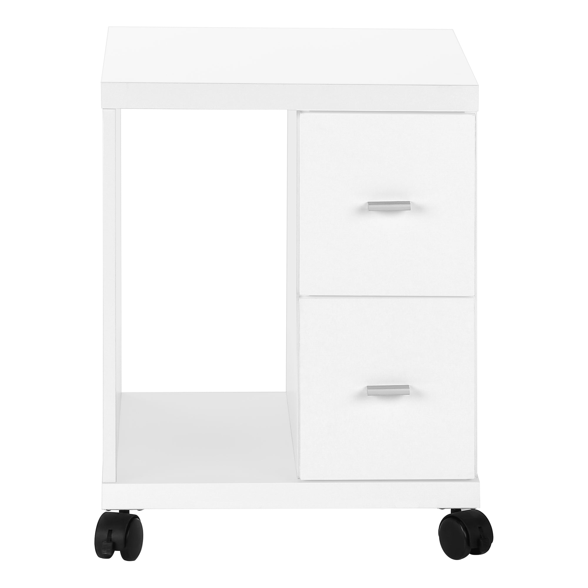 OFFICE CABINET - WHITE WITH 2 DRAWERS ON CASTORS # I 7055