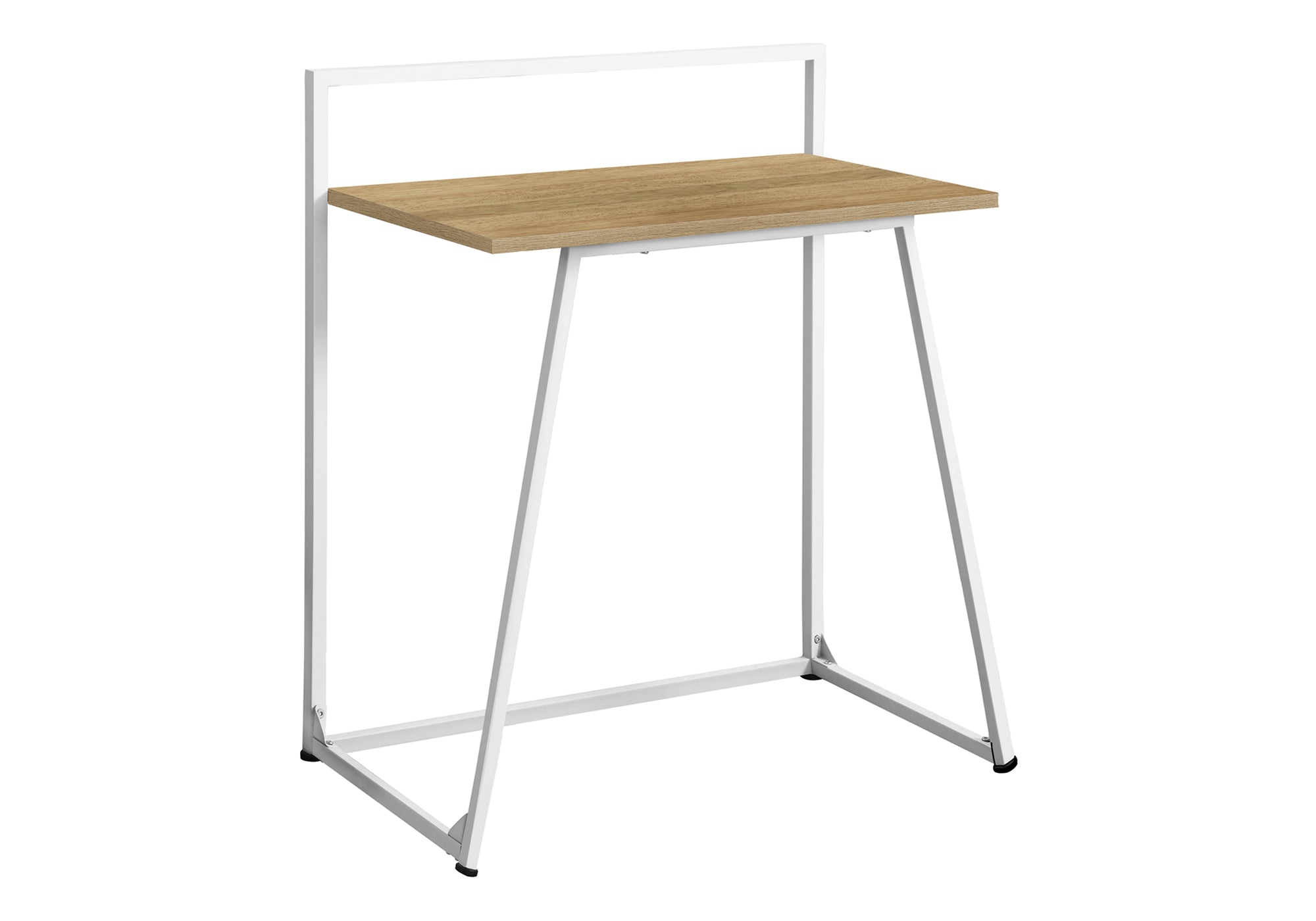 BUREAU D'ORDINATEUR - 30"L / JUVENILE NATUREL / MÉTAL BLANC # I 7119