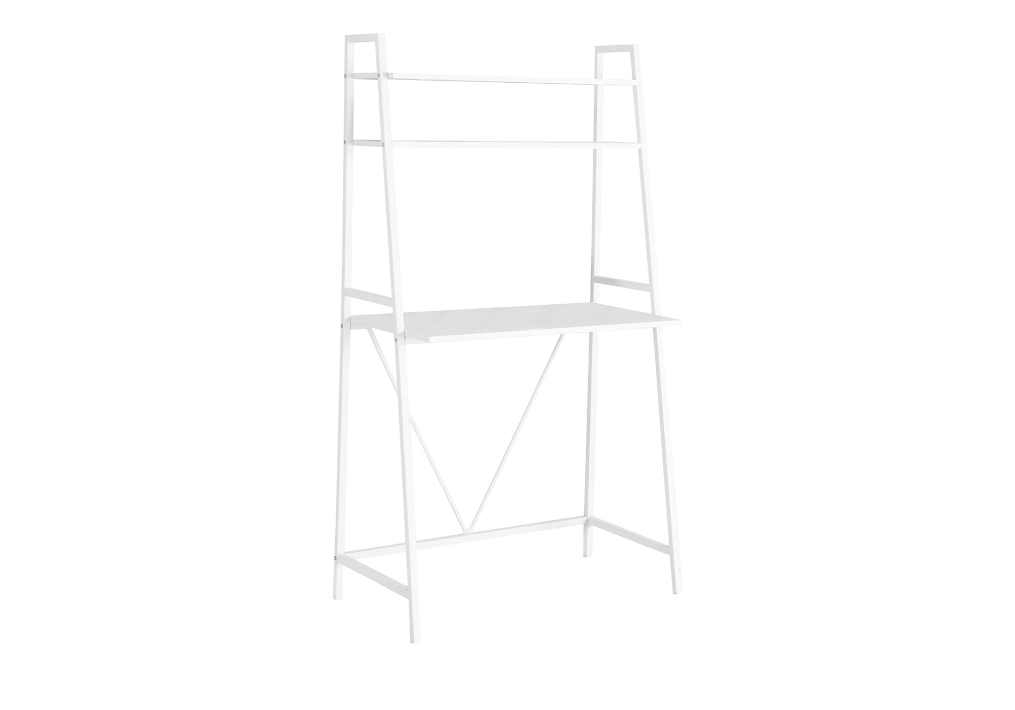 BUREAU D'ORDINATEUR - 32"L / DESSUS BLANC / MÉTAL BLANC # I 7163