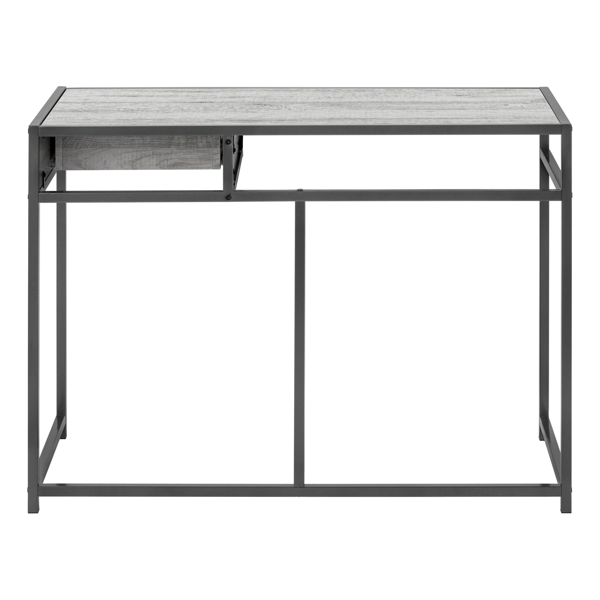 BUREAU D'ORDINATEUR - 42"L / GRIS / MÉTAL GRIS FONCÉ # I 7217