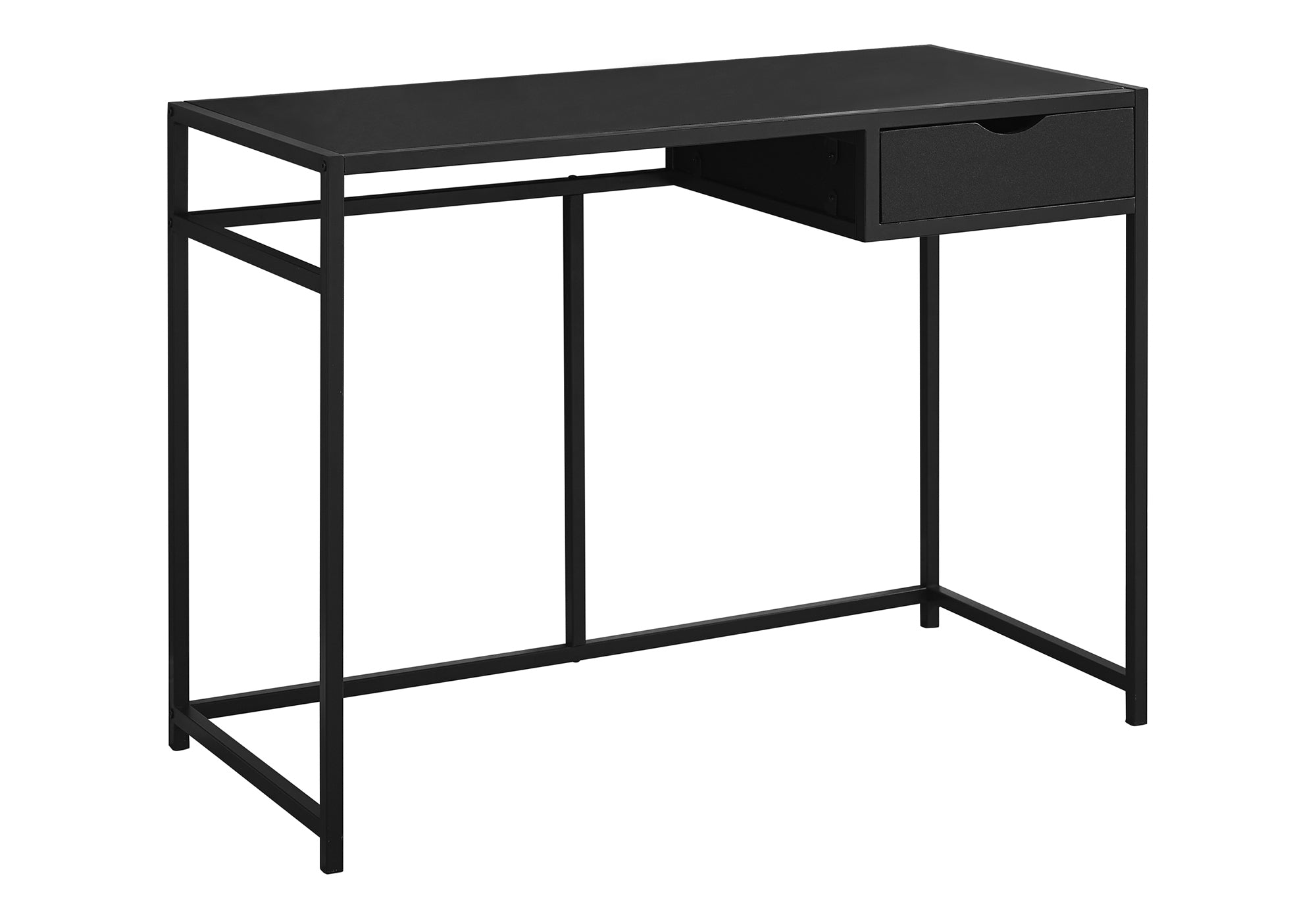 BUREAU D'ORDINATEUR - 42"L / NOIR / MÉTAL NOIR # I 7220