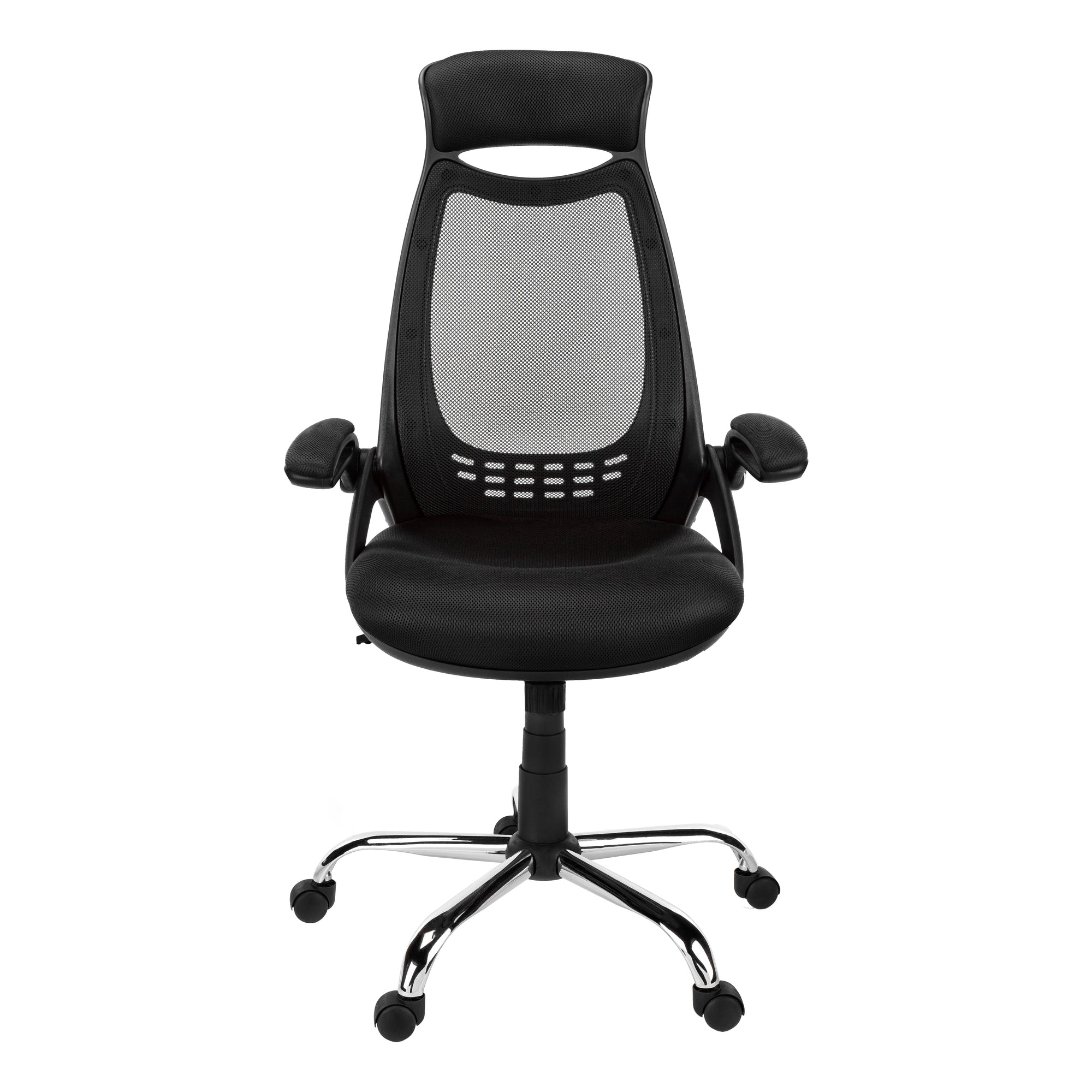 OFFICE CHAIR - BLACK MESH / CHROME HIGH-BACK EXECUTIVE # I 7268