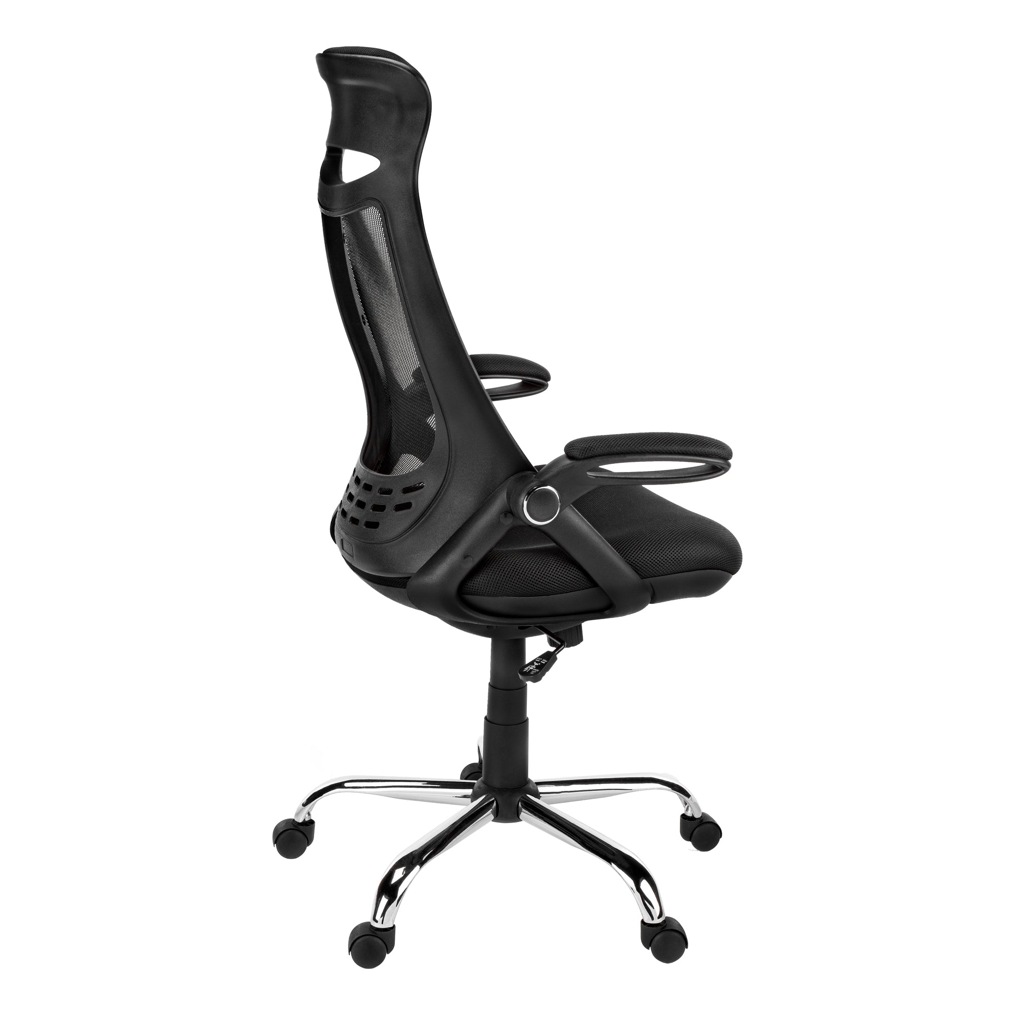 OFFICE CHAIR - BLACK MESH / CHROME HIGH-BACK EXECUTIVE # I 7268