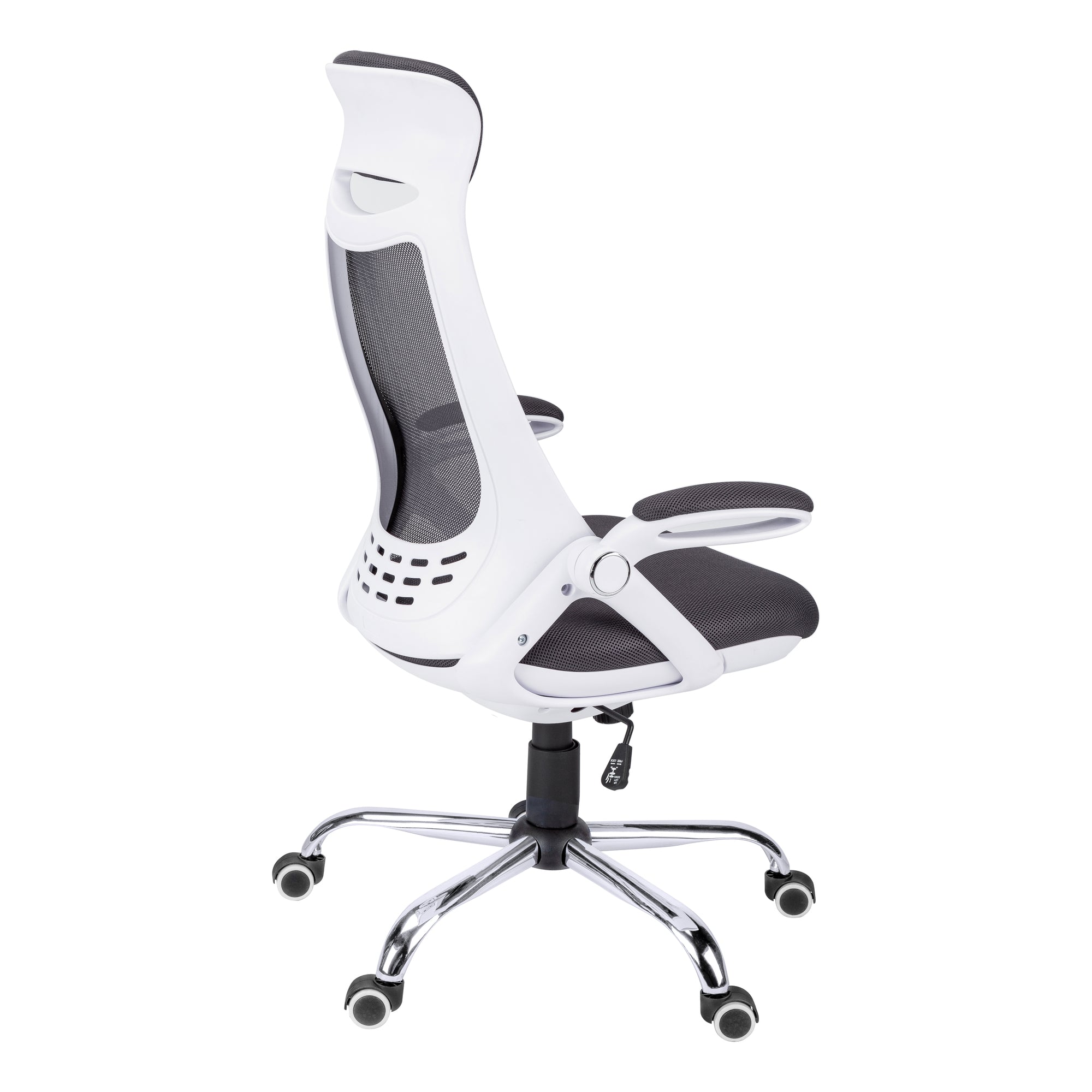 OFFICE CHAIR - WHITE / GREY MESH / CHROME HIGH-BACK EXEC # I 7269