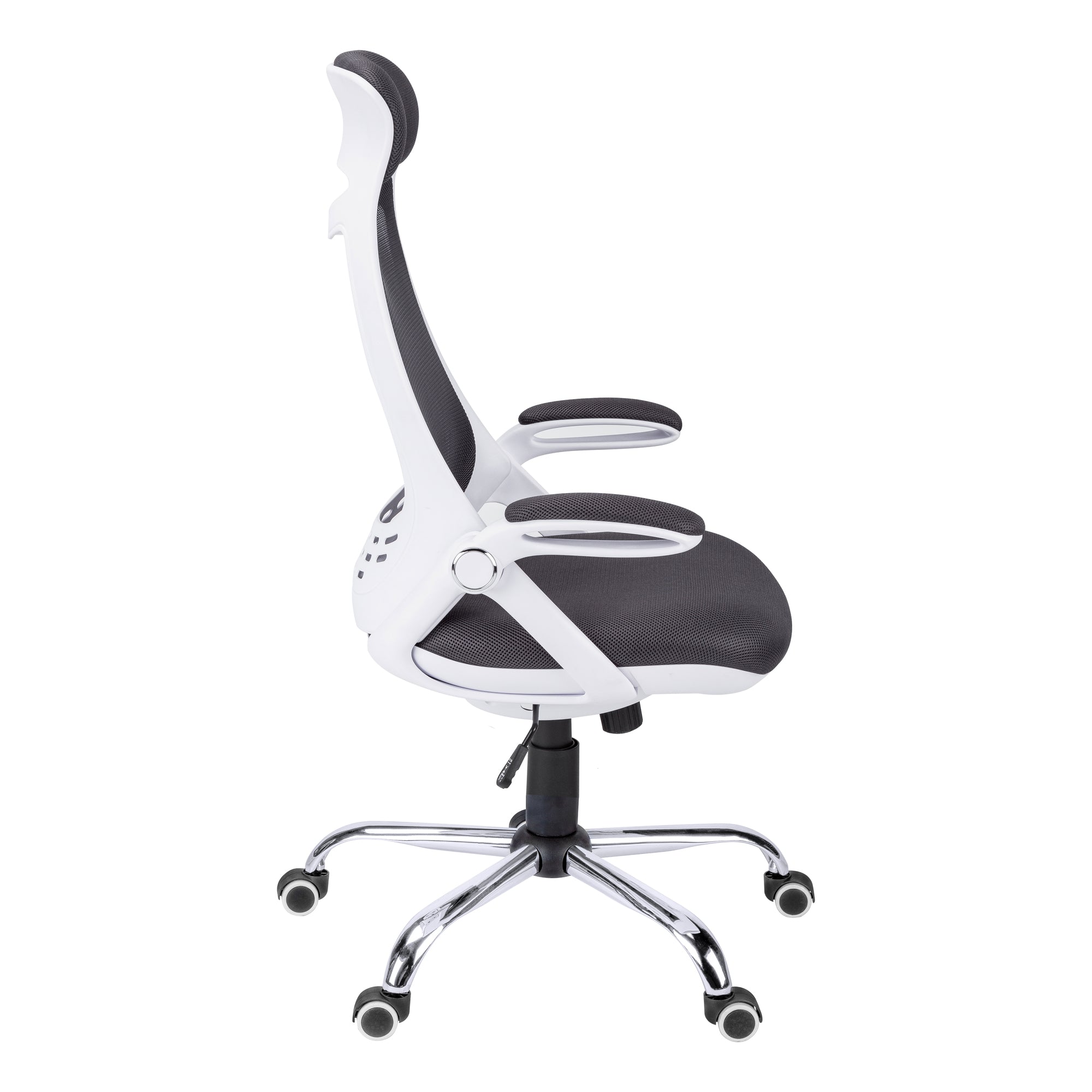 OFFICE CHAIR - WHITE / GREY MESH / CHROME HIGH-BACK EXEC # I 7269