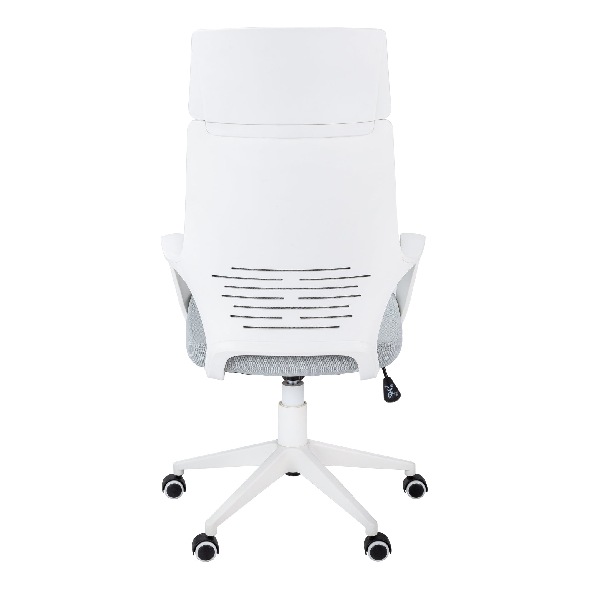 OFFICE CHAIR - WHITE / GREY FABRIC / HIGH BACK EXECUTIVE # I 7270