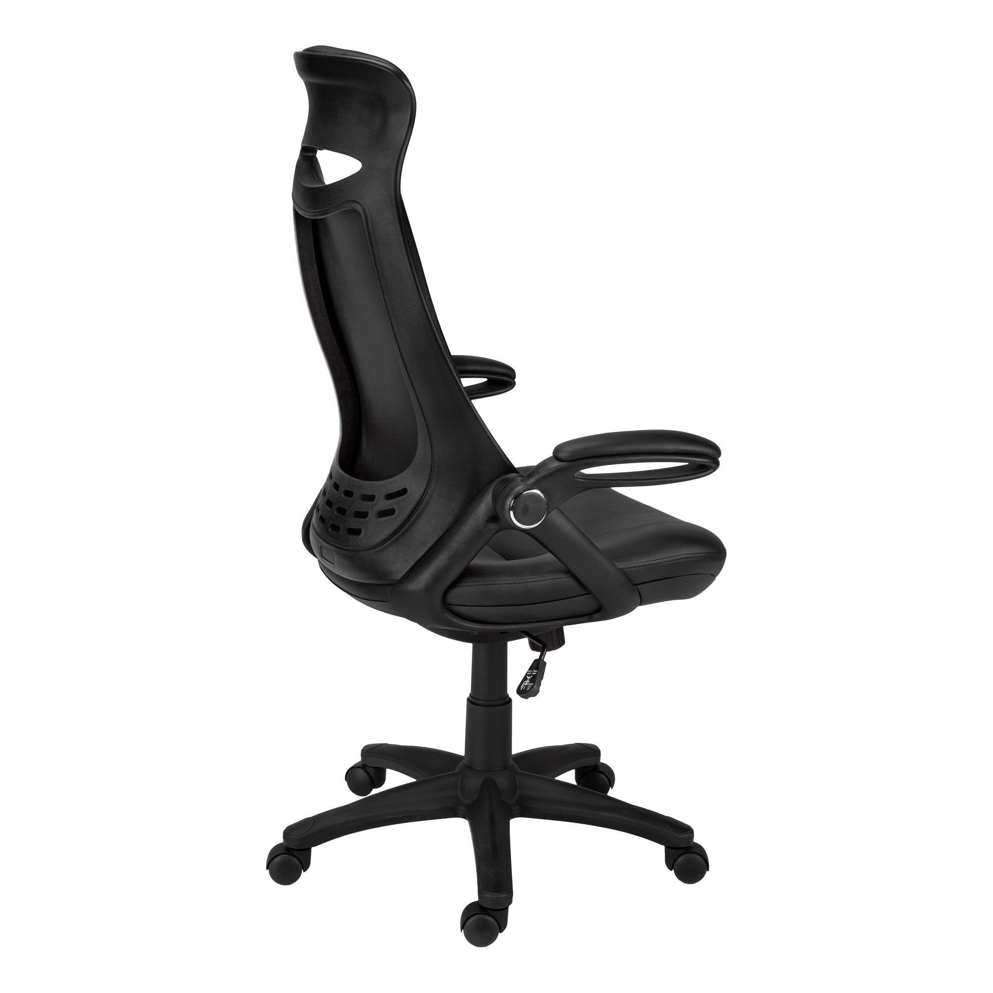 OFFICE CHAIR - BLACK LEATHER-LOOK / MULTI POSITION # I 7276