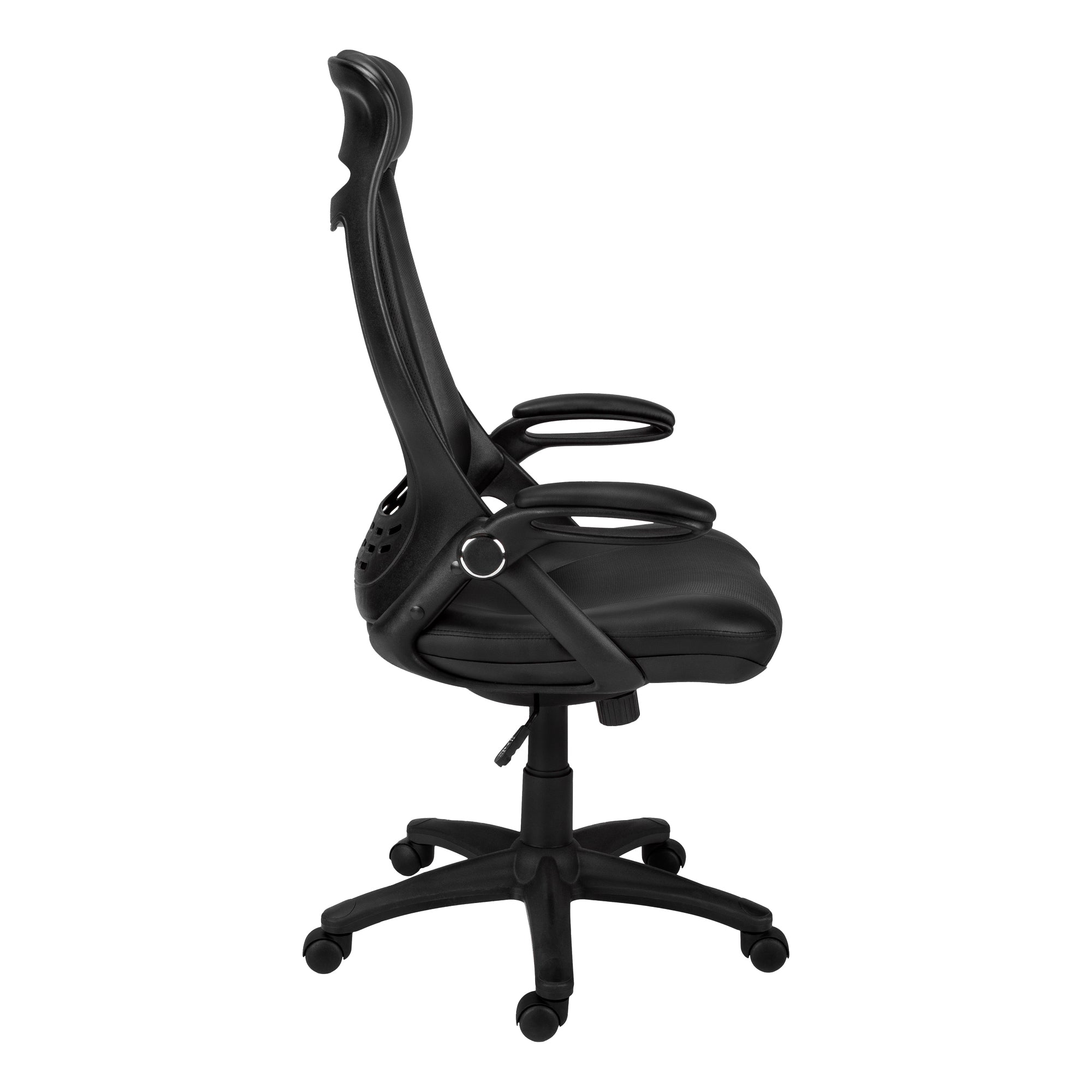 OFFICE CHAIR - BLACK LEATHER-LOOK / MULTI POSITION # I 7276