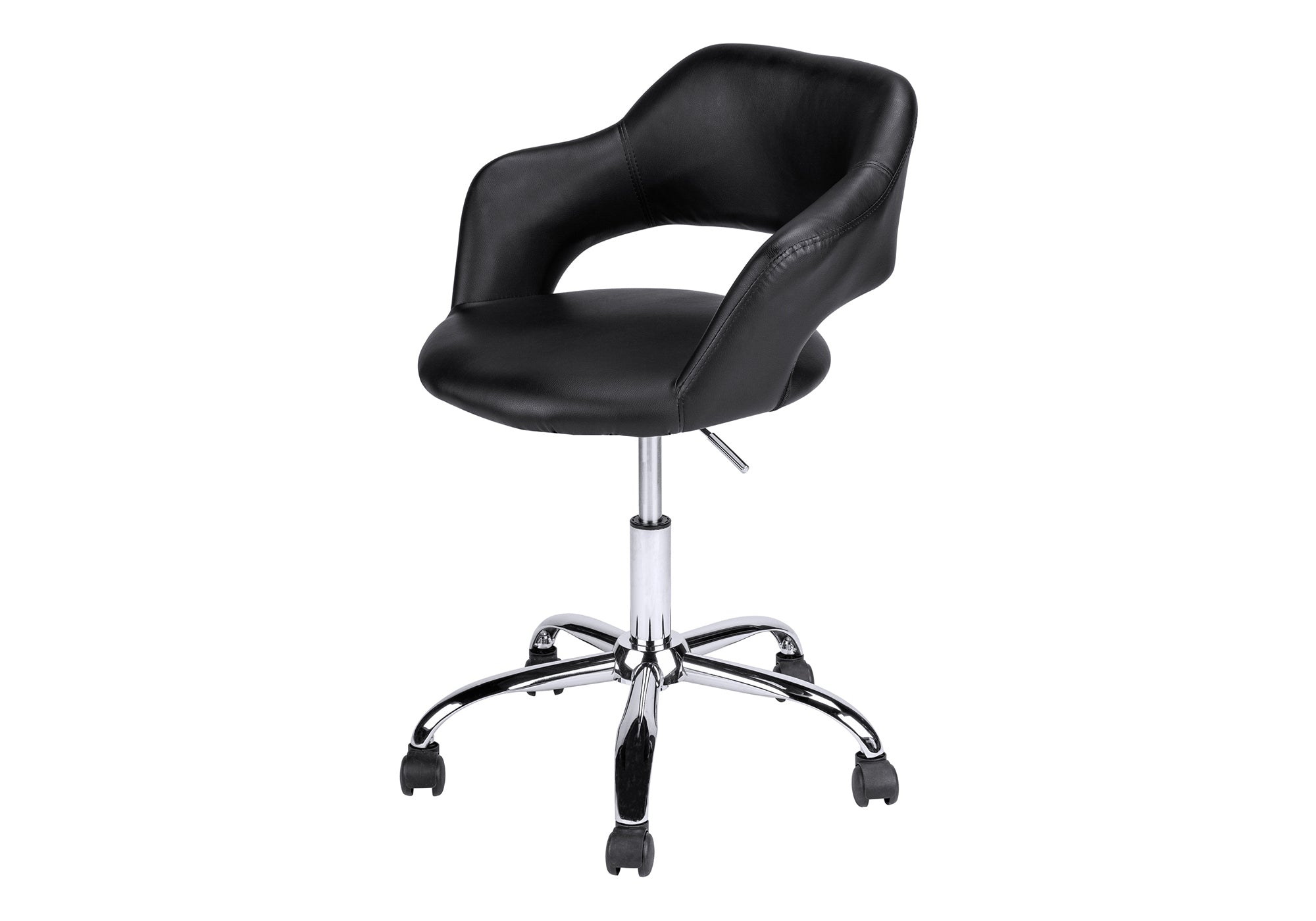 OFFICE CHAIR - BLACK / CHROME METAL HYDRAULIC LIFT BASE # I 7298