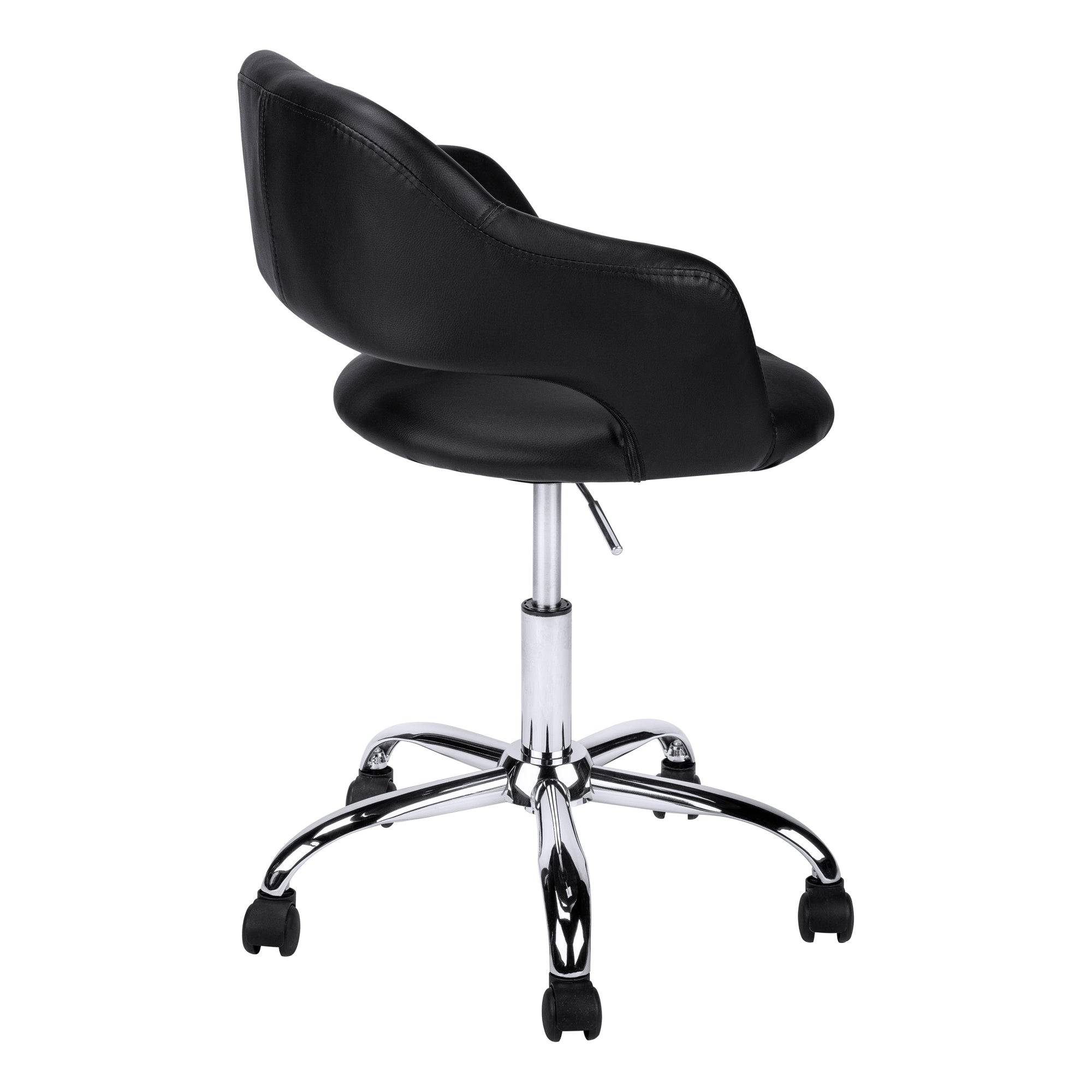 OFFICE CHAIR - BLACK / CHROME METAL HYDRAULIC LIFT BASE # I 7298