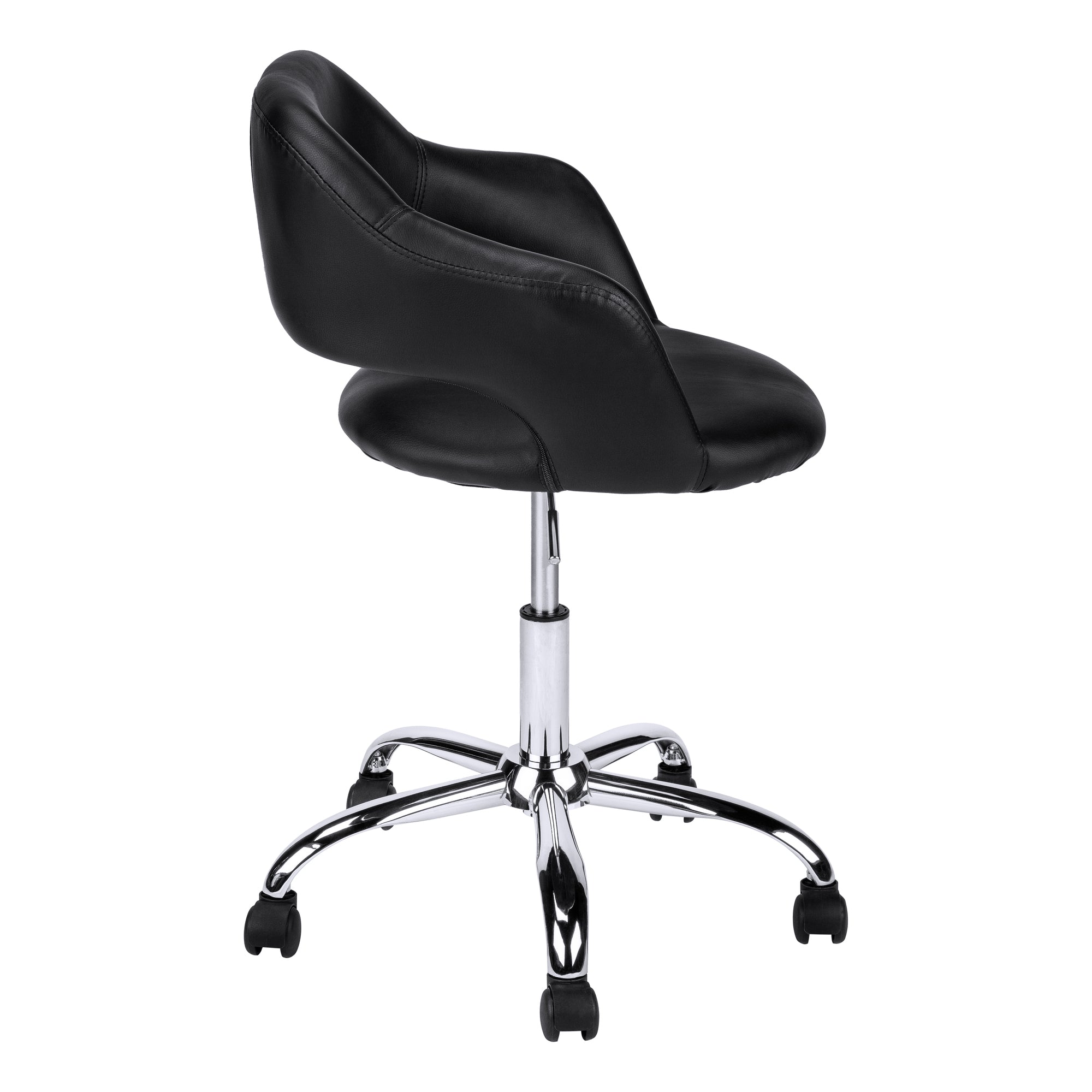 OFFICE CHAIR - BLACK / CHROME METAL HYDRAULIC LIFT BASE # I 7298