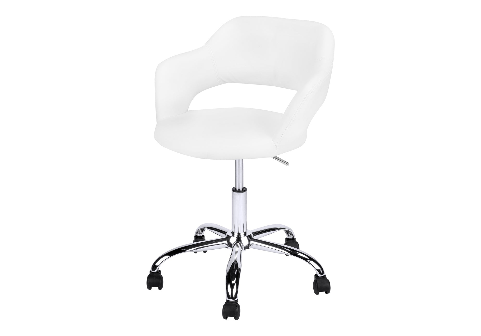 OFFICE CHAIR - WHITE / CHROME METAL HYDRAULIC LIFT BASE # I 7299