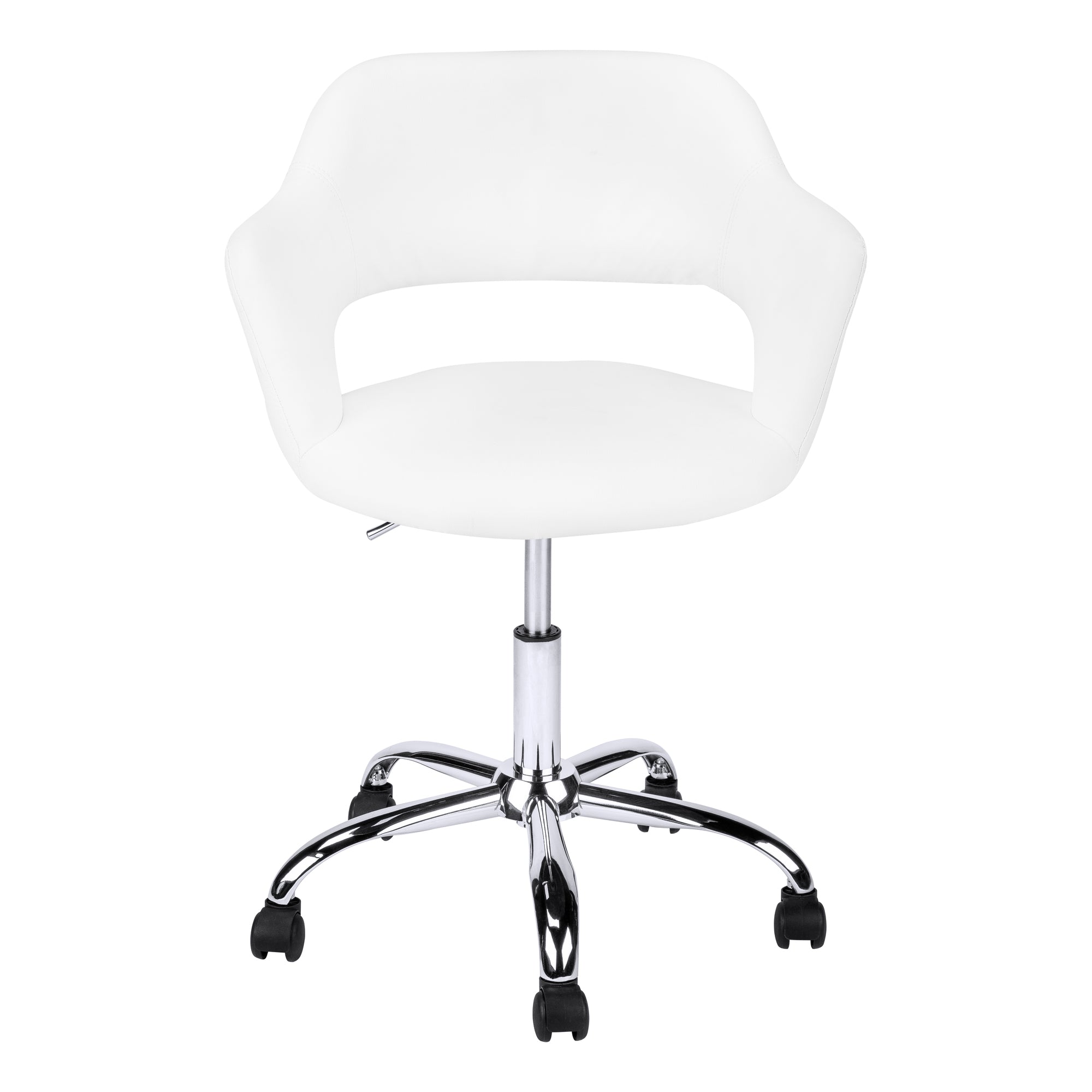 OFFICE CHAIR - WHITE / CHROME METAL HYDRAULIC LIFT BASE # I 7299