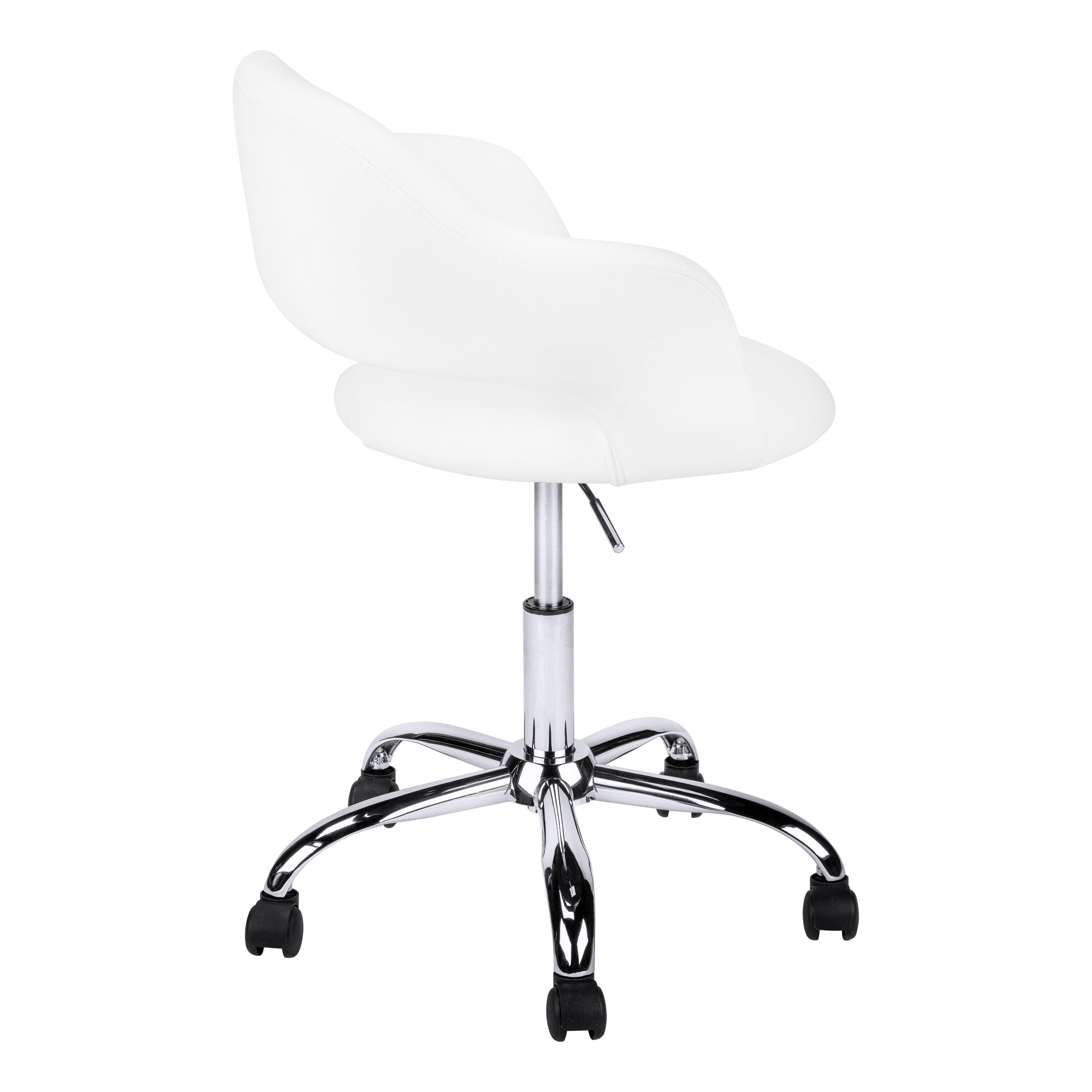 OFFICE CHAIR - WHITE / CHROME METAL HYDRAULIC LIFT BASE # I 7299