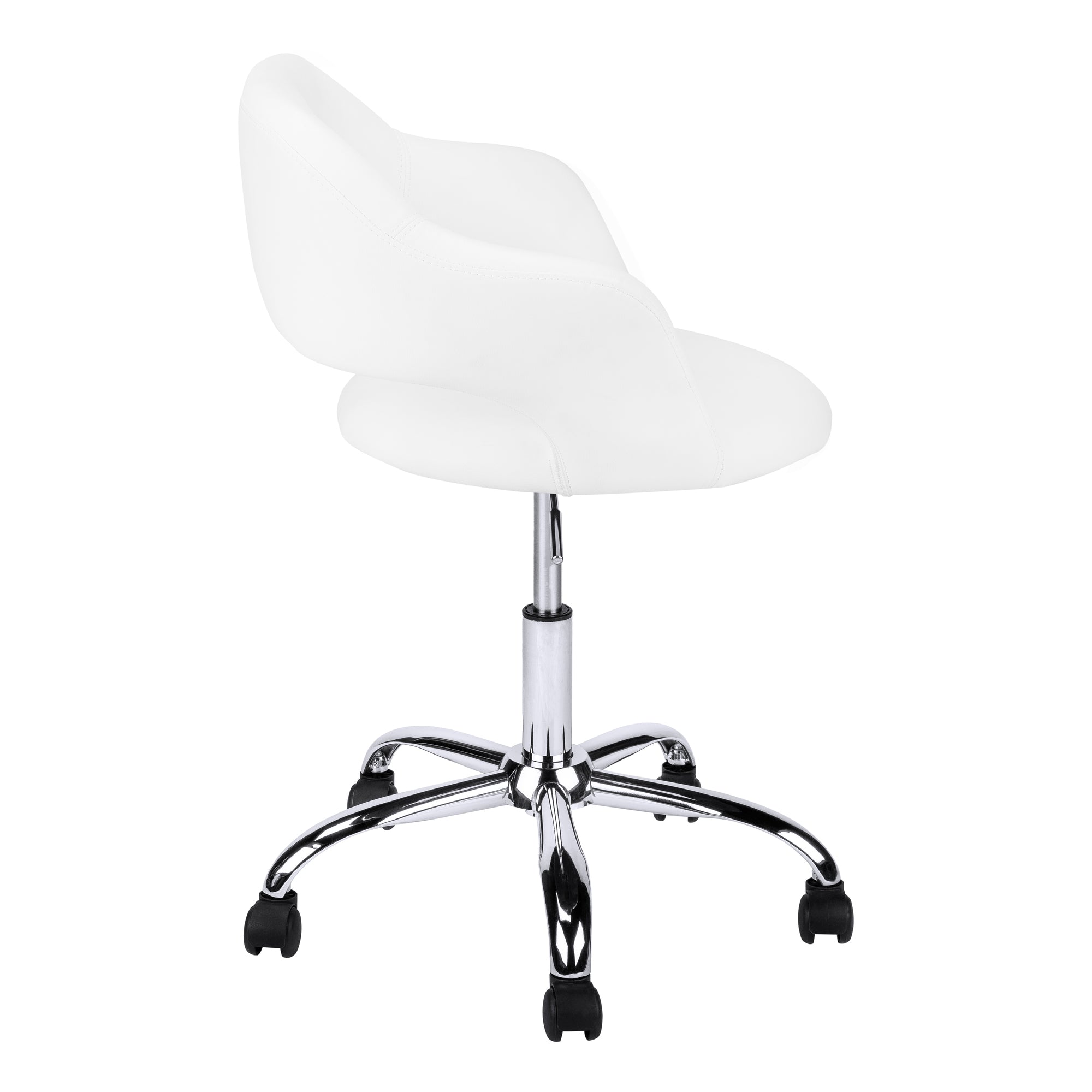 OFFICE CHAIR - WHITE / CHROME METAL HYDRAULIC LIFT BASE # I 7299