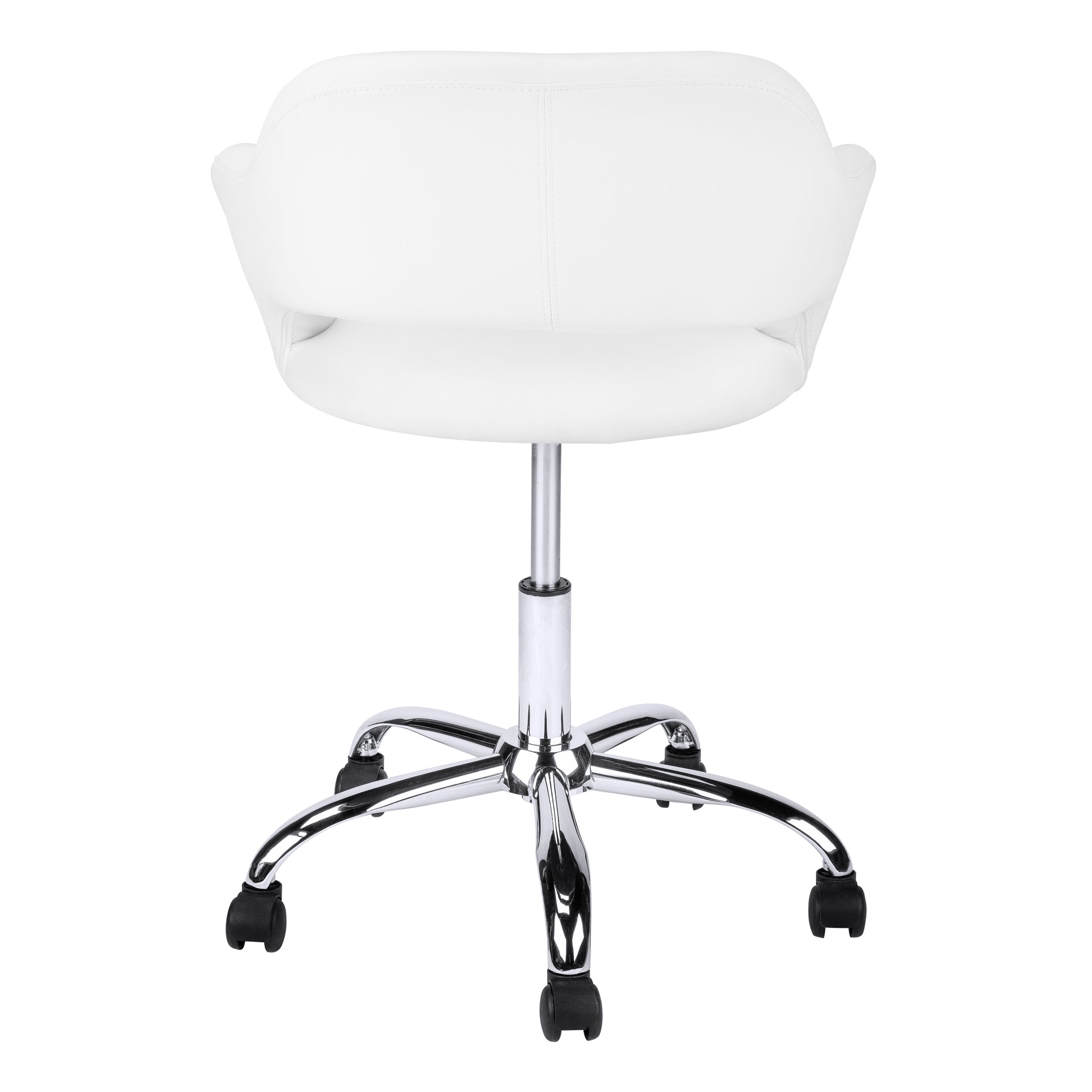 OFFICE CHAIR - WHITE / CHROME METAL HYDRAULIC LIFT BASE # I 7299