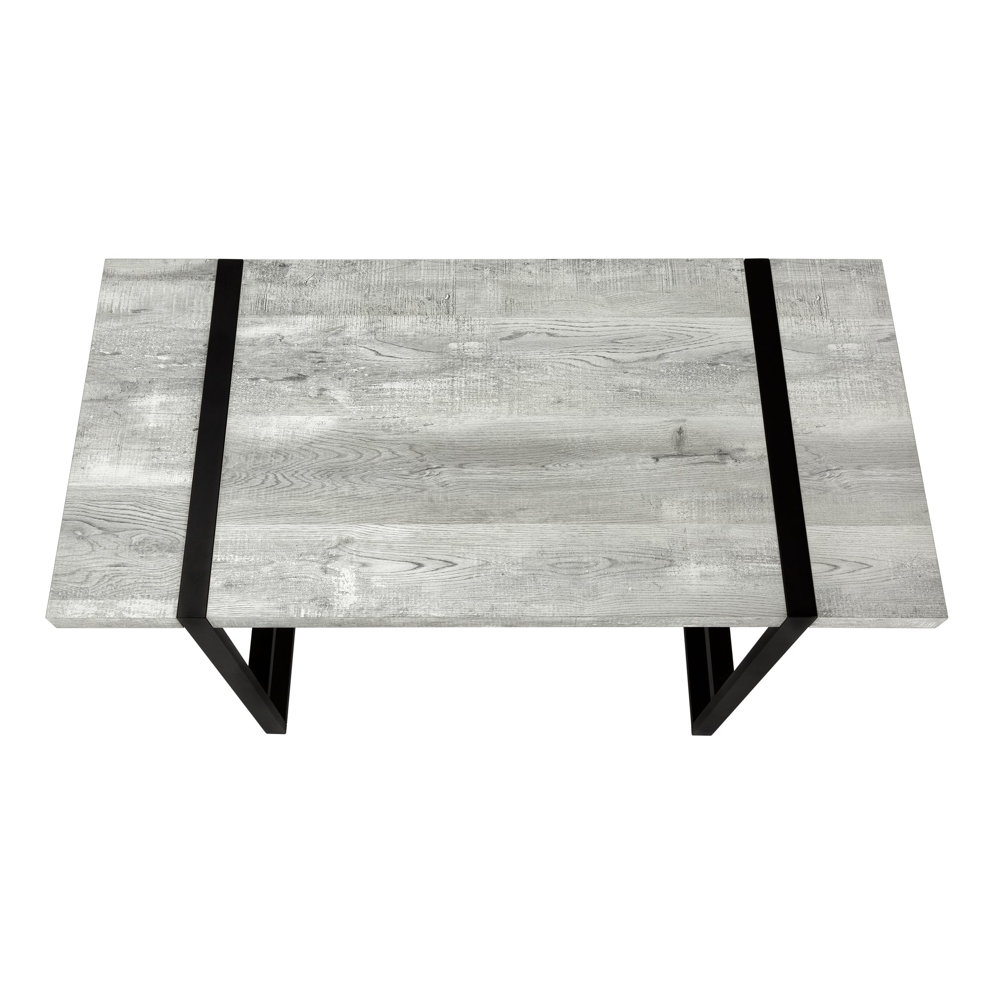 BUREAU D'ORDINATEUR - 48"L / BOIS RÉCUPÉRÉ GRIS / MÉTAL NOIR # I 7316