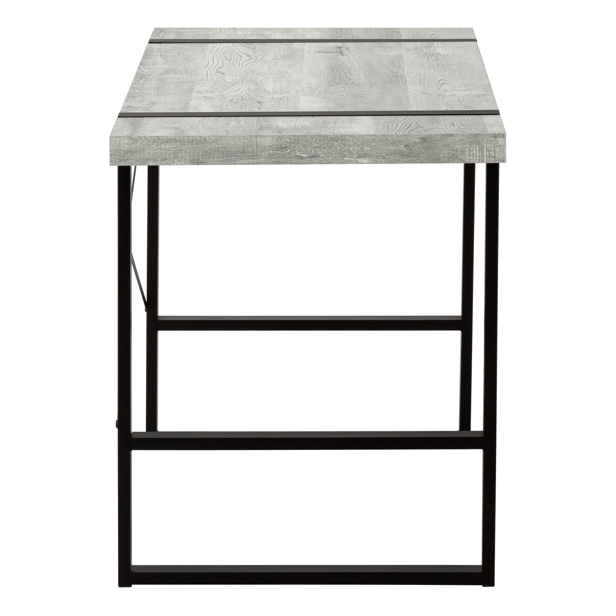 BUREAU D'ORDINATEUR - 48"L / BOIS RÉCUPÉRÉ GRIS / MÉTAL NOIR # I 7316