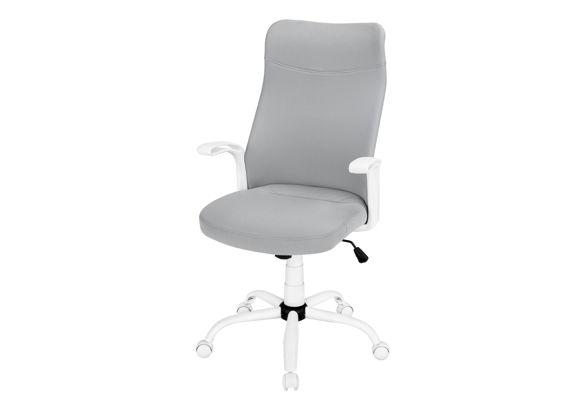 CHAISE DE BUREAU - TISSU BLANC / GRIS / MULTI-POSITIONS # I 7324