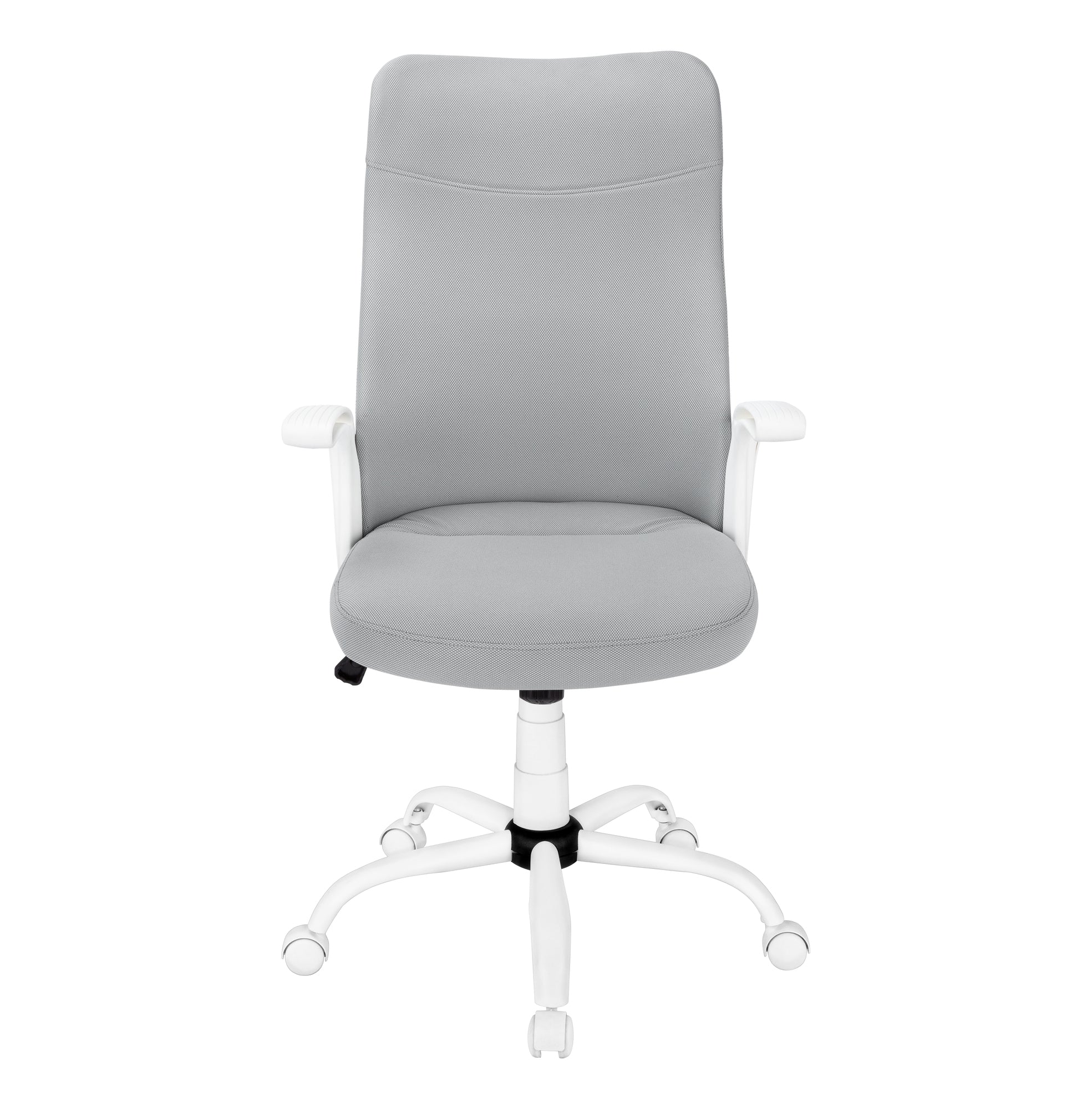 CHAISE DE BUREAU - TISSU BLANC / GRIS / MULTI-POSITIONS # I 7324