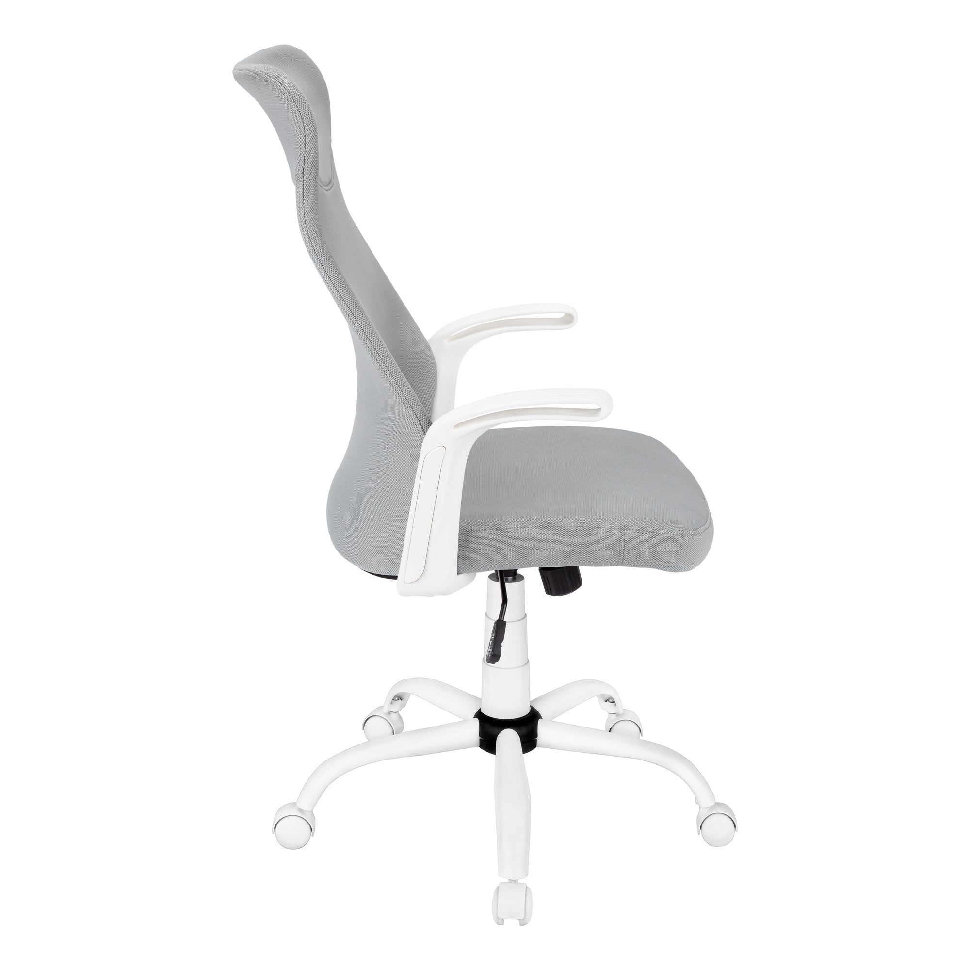 CHAISE DE BUREAU - TISSU BLANC / GRIS / MULTI-POSITIONS # I 7324