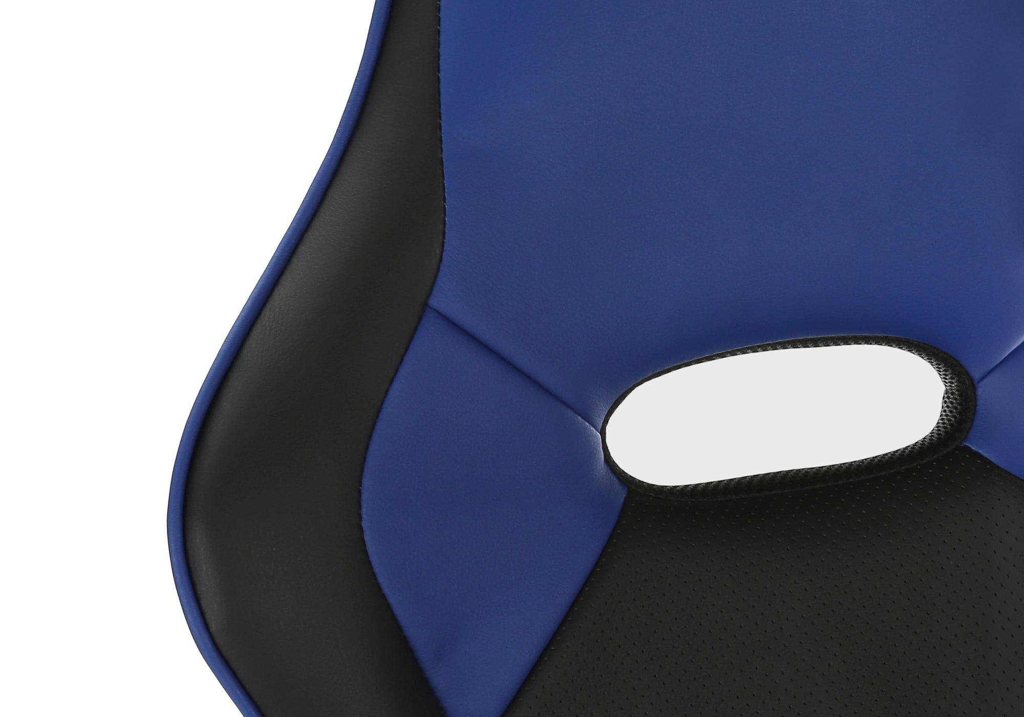 OFFICE CHAIR - GAMING / BLACK / BLUE LEATHER-LOOK # I 7328