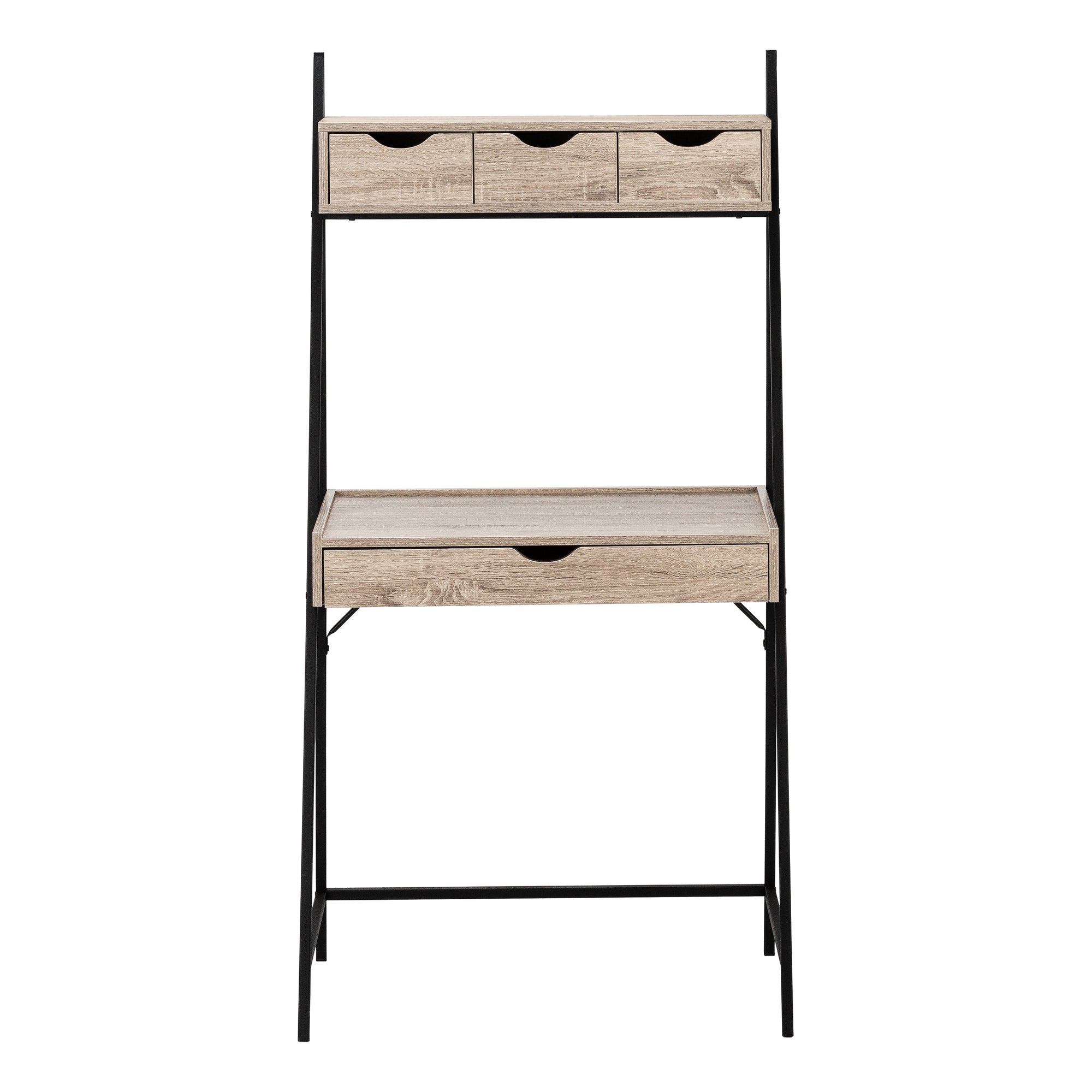 BUREAU D'ORDINATEUR - 32"L / TAUPE FONCÉ / MÉTAL NOIR # I 7332