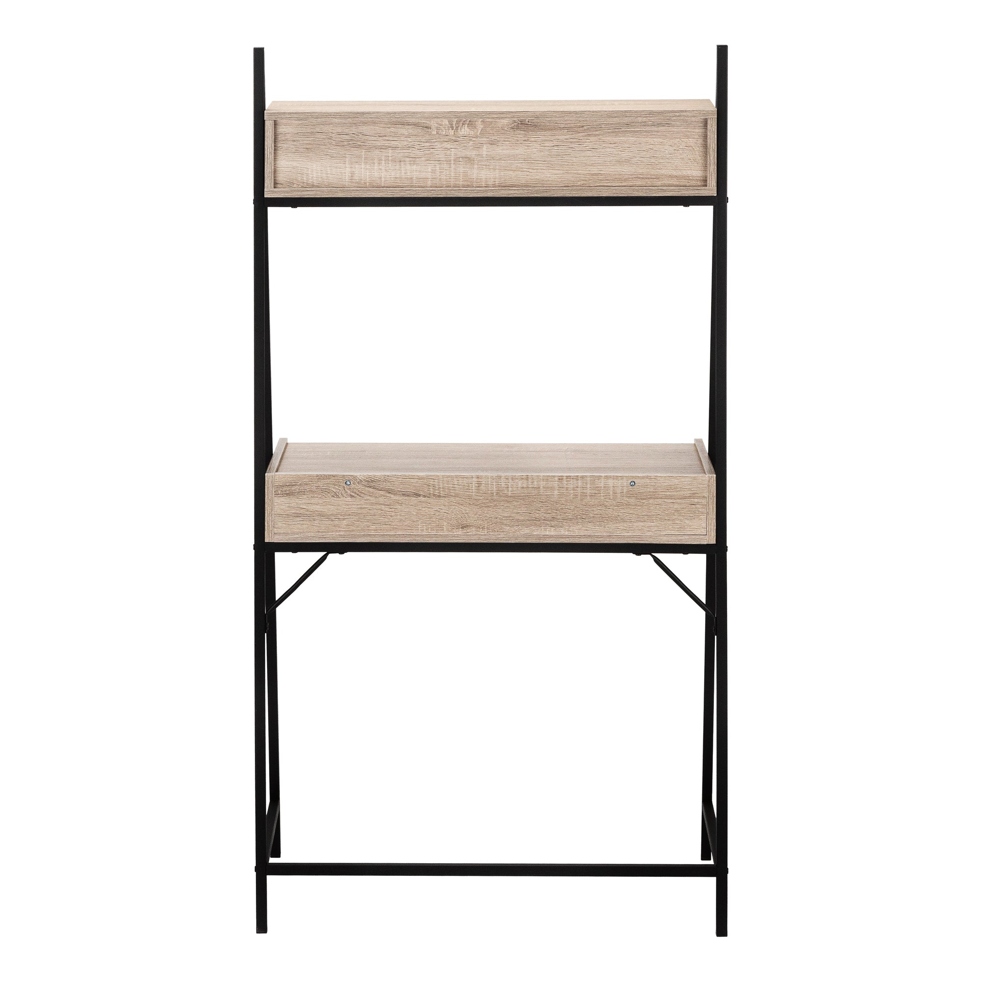 BUREAU D'ORDINATEUR - 32"L / TAUPE FONCÉ / MÉTAL NOIR # I 7332