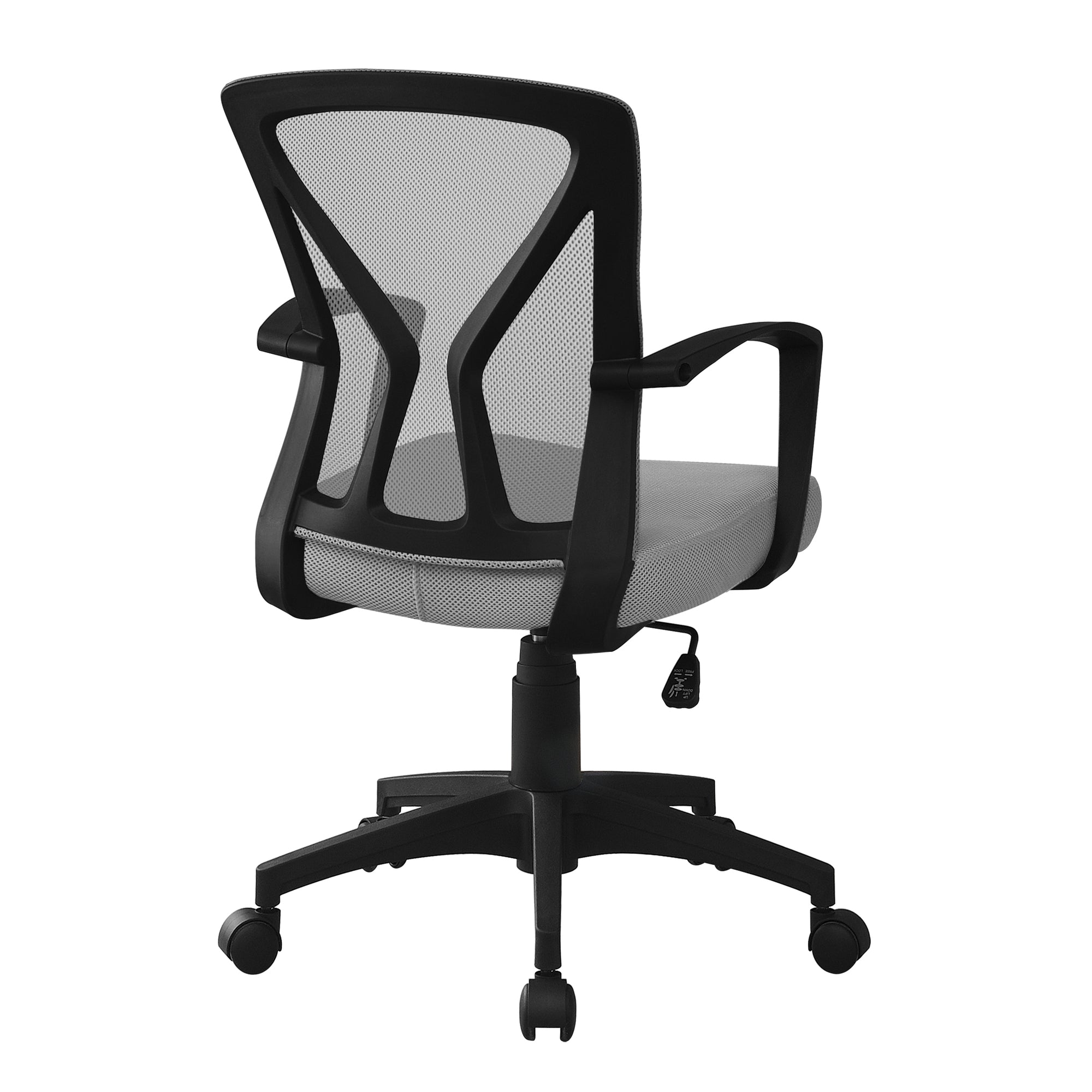 OFFICE CHAIR - GREY / BLACK BASE ON CASTORS # I 7340