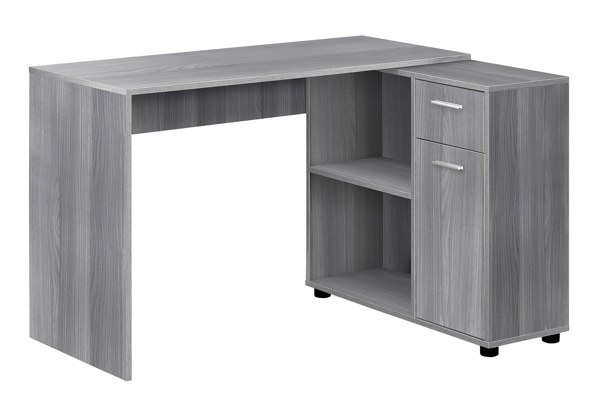 BUREAU D'ORDINATEUR - 46"L / GRIS AVEC ARMOIRE DE RANGEMENT # I 7351