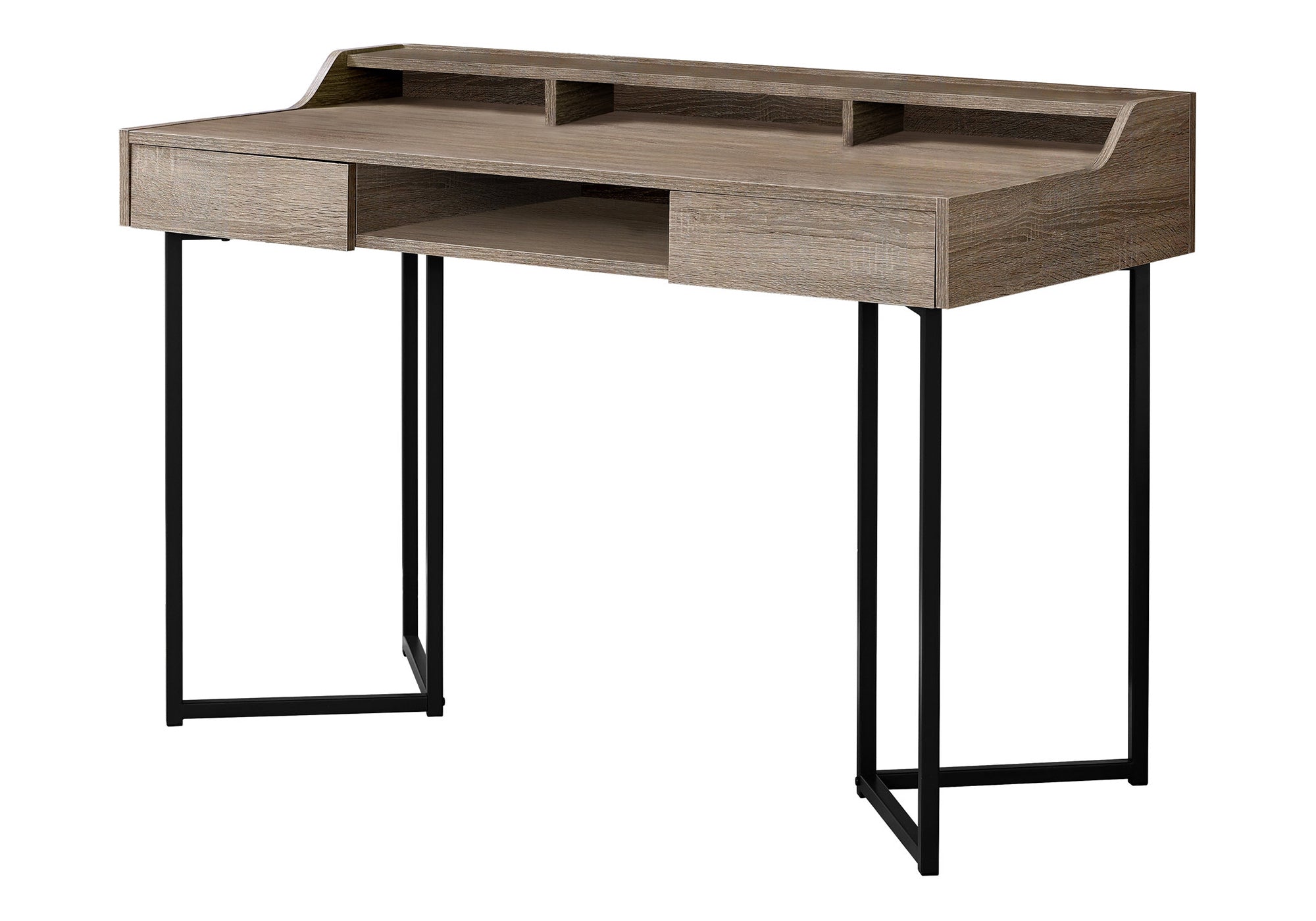 BUREAU D'ORDINATEUR - 48"L / TAUPE FONCÉ / MÉTAL NOIR # I 7360