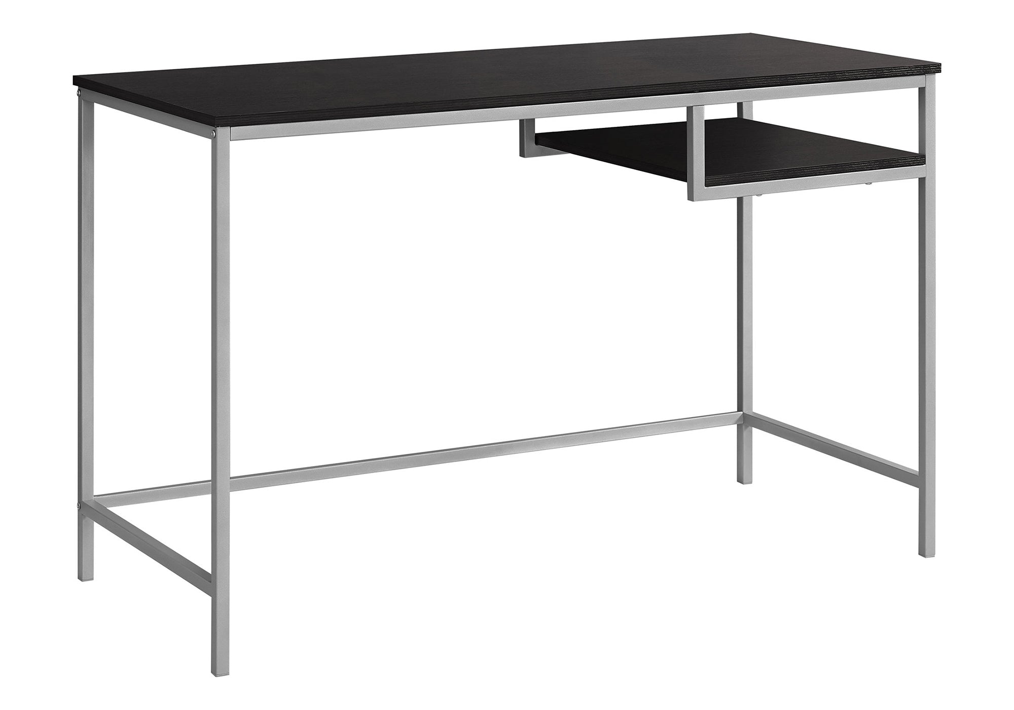 COMPUTER DESK - 48"L / ESPRESSO / SILVER METAL # I 7369