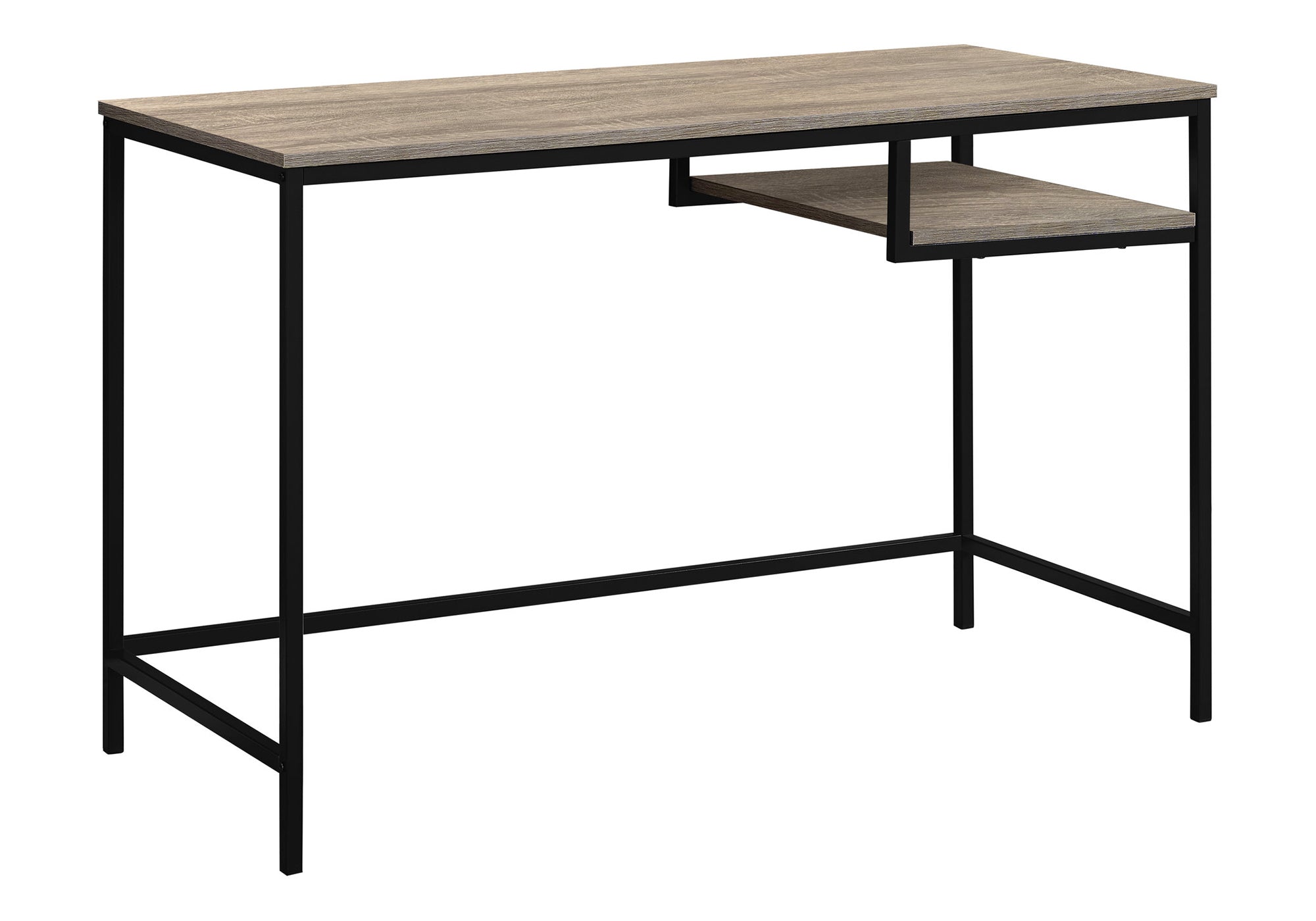 COMPUTER DESK - 48"L / DARK TAUPE / BLACK METAL # I 7370