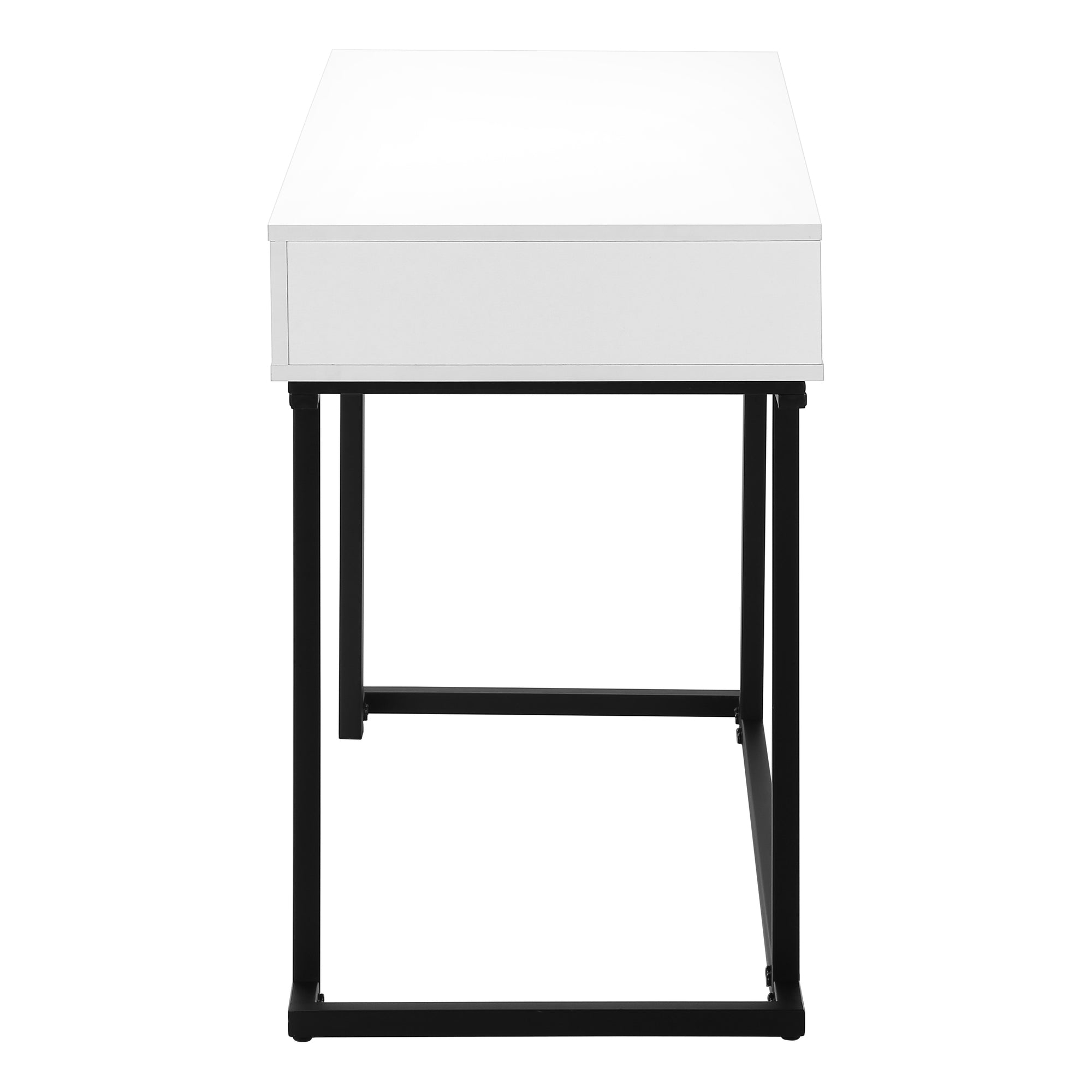 BUREAU D'ORDINATEUR - 42"L / BLANC / MÉTAL NOIR # I 7385