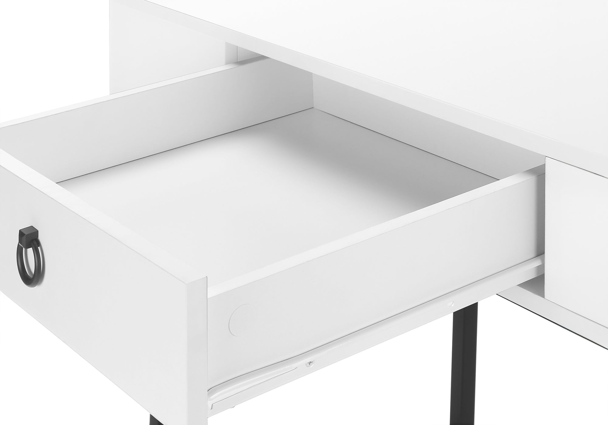 BUREAU D'ORDINATEUR - 42"L / BLANC / MÉTAL NOIR # I 7385