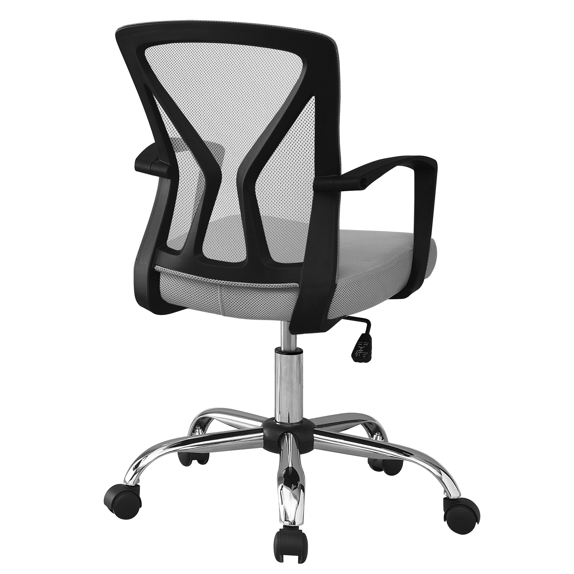 OFFICE CHAIR - GREY / CHROME BASE ON CASTORS # I 7461