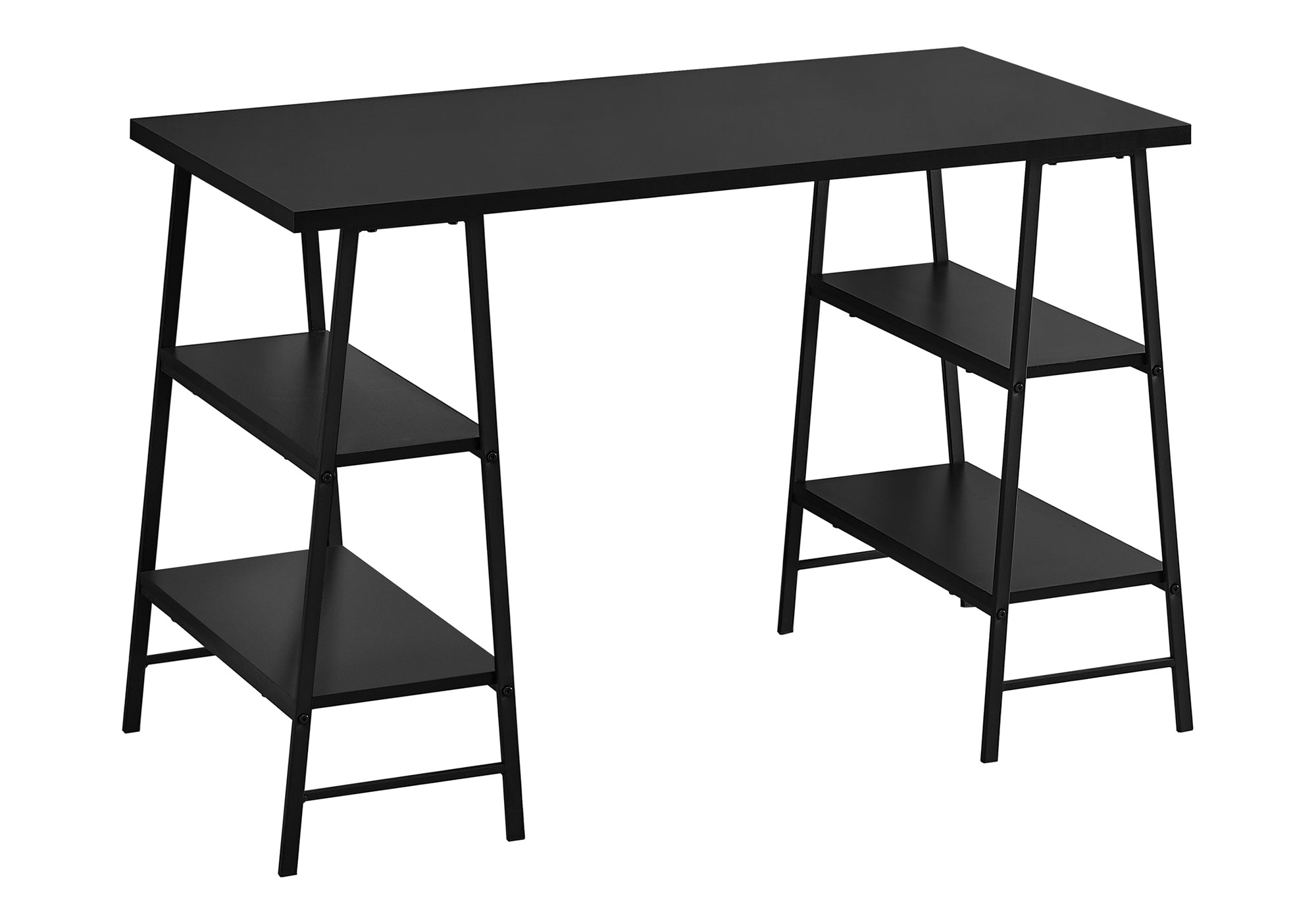 BUREAU D'ORDINATEUR - 48"L / NOIR / MÉTAL NOIR # I 7522